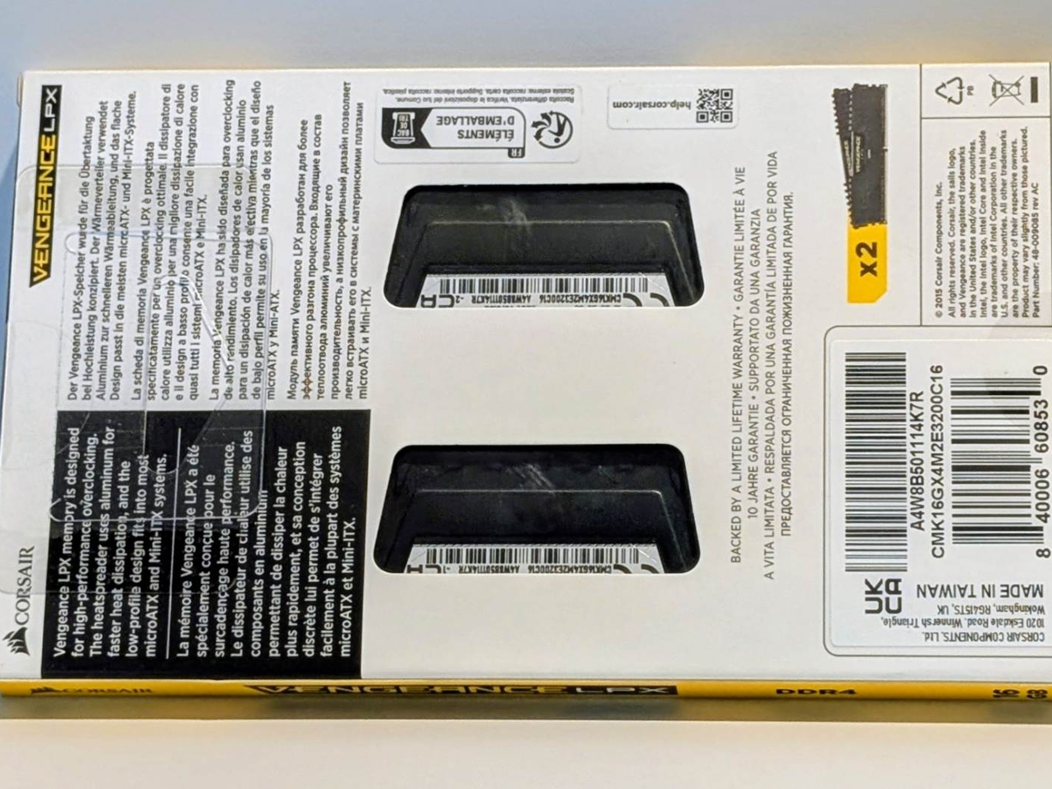 CORSAIR VENGEANCE LPX DDR4 RAM 16GB (2x8GB) 3200MHz CL16-20-20-38 1.35V Intel AMD Computer Memory