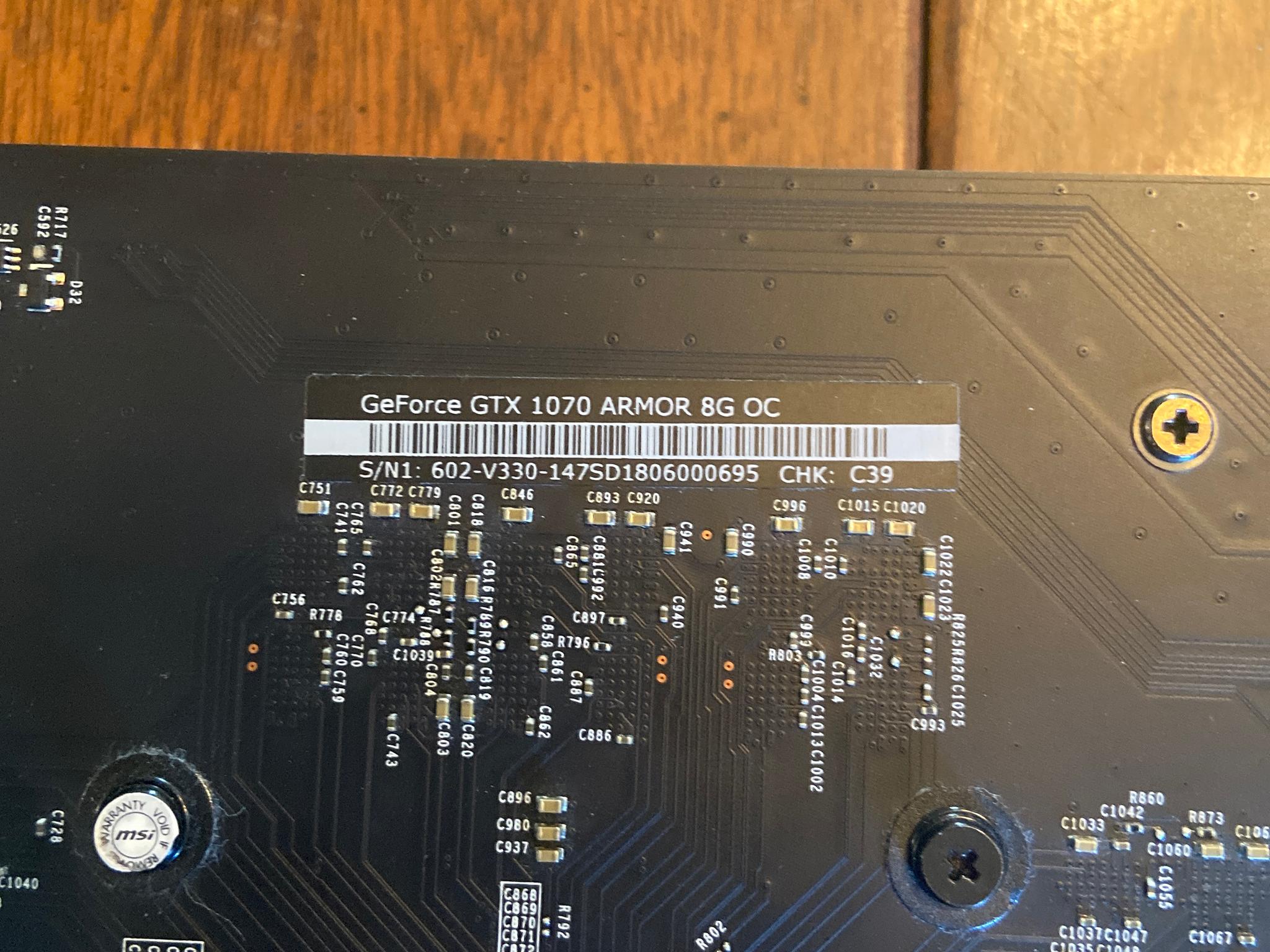 Msi Gtx 1070 8gb armor oc