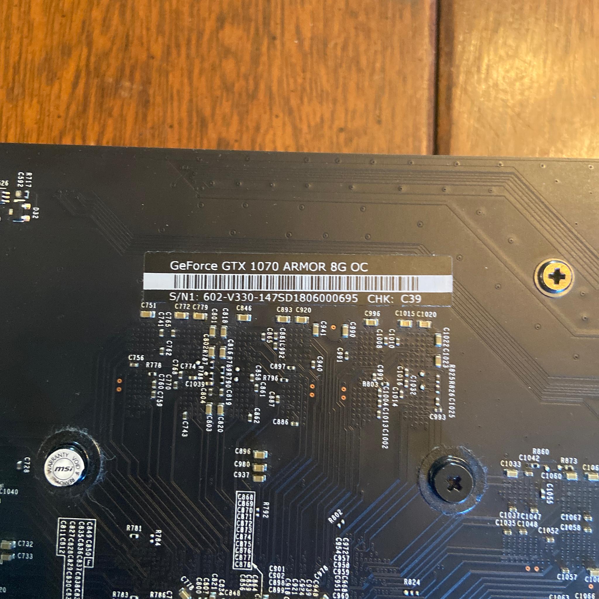 Msi Gtx 1070 8gb armor oc