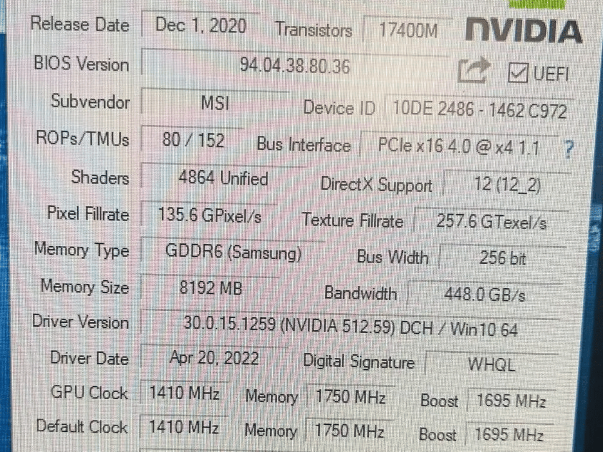 MSI RTX 3060 Ti VENTUS 2X OC 8GB NON-LHR GDDR6 Graphics Card