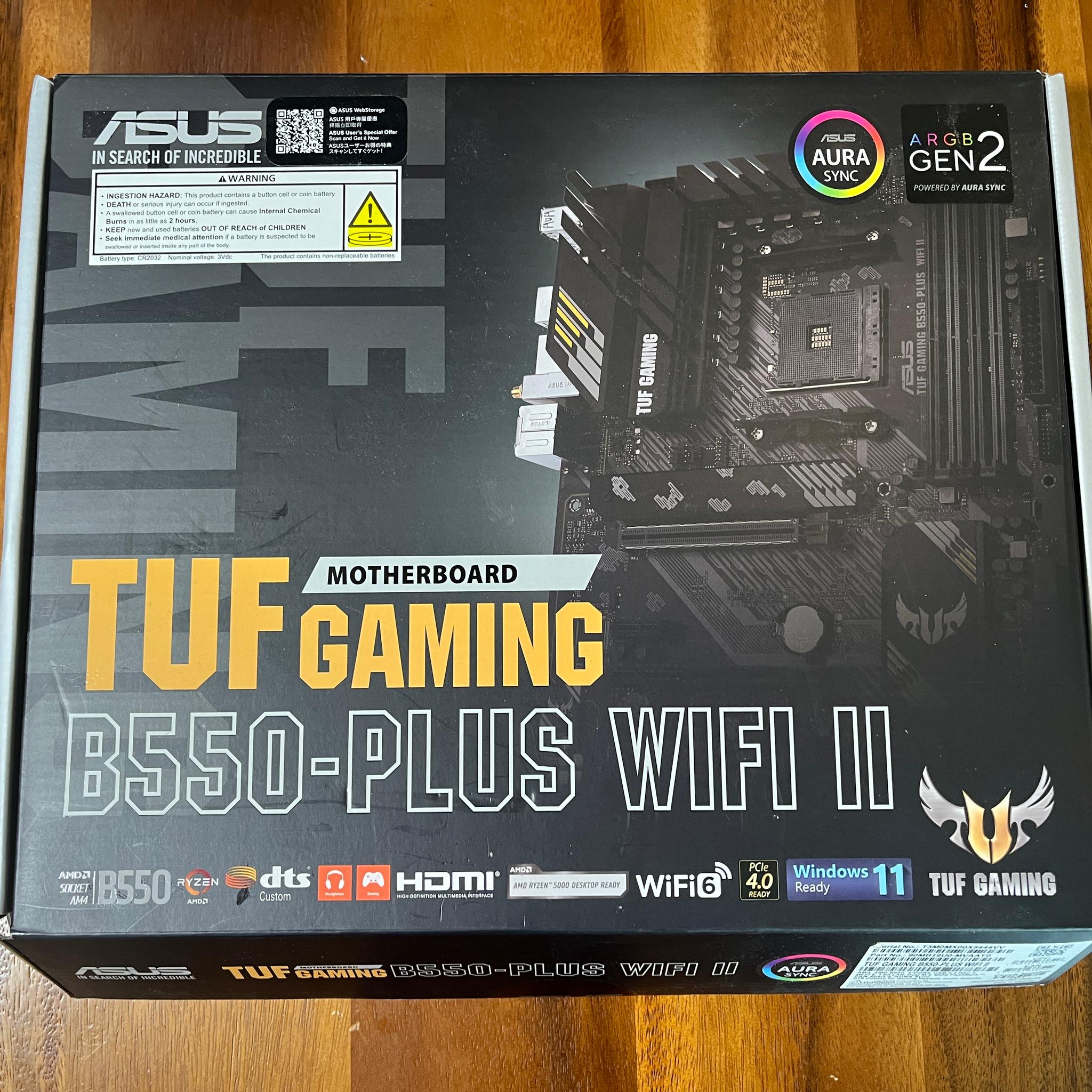 ASUS TUF GAMING B550-PLUS WIFI II AM4 AMD B550 SATA 6Gb/s ATX AMD Motherboard