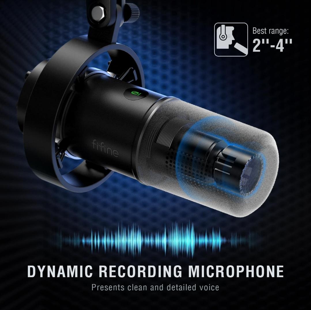 FIFINE Dynamic Microphone, XLR or USB