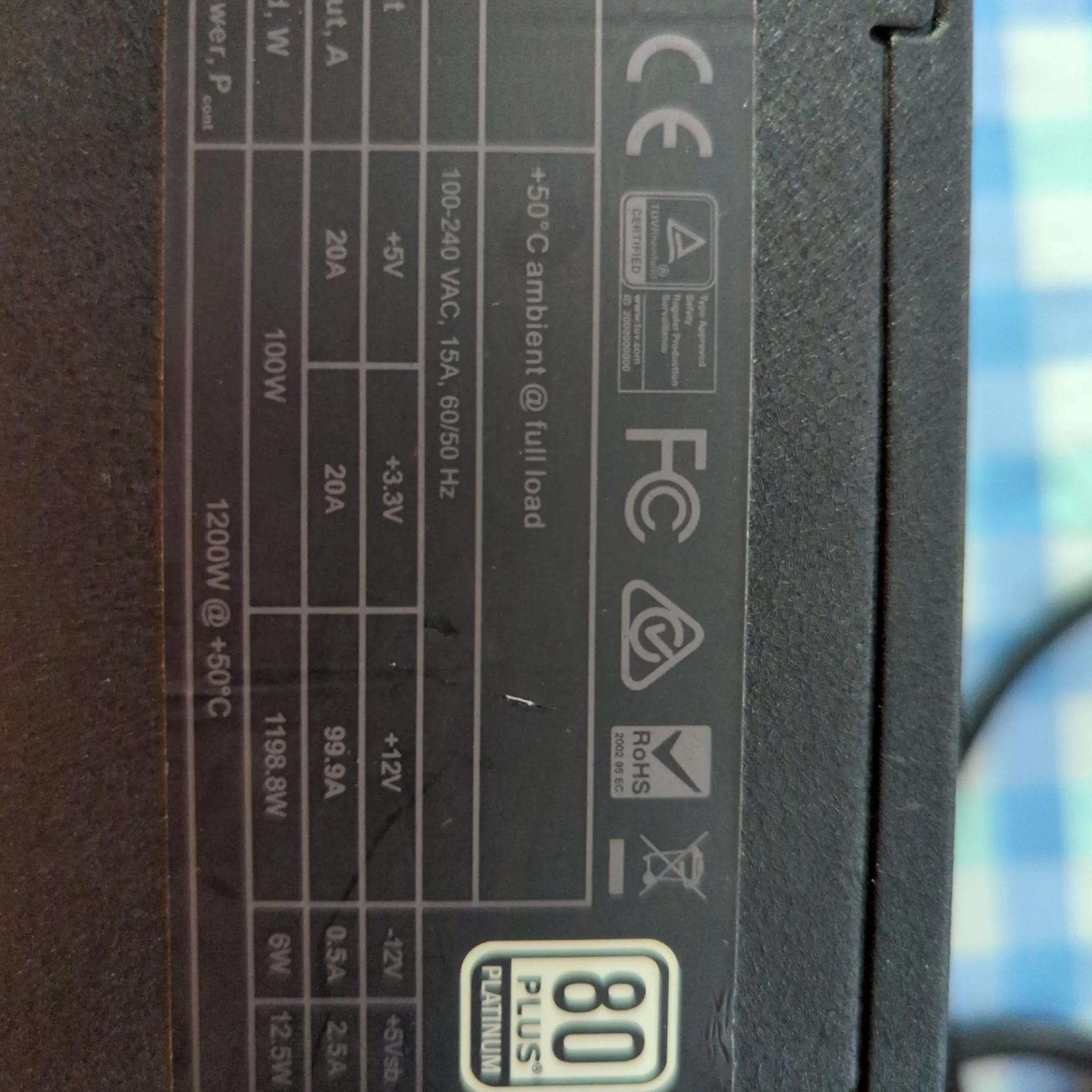 EVGA 1200 80 plus platinum