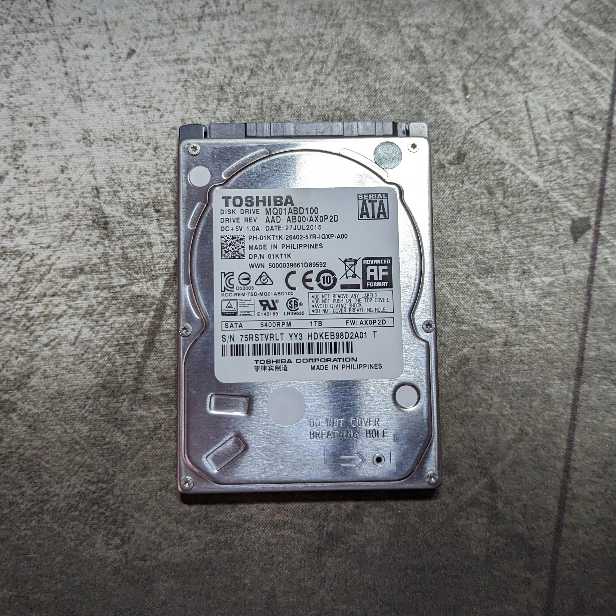 Toshiba 1TB 5400RPM 2.5" SATA III Hard Drive