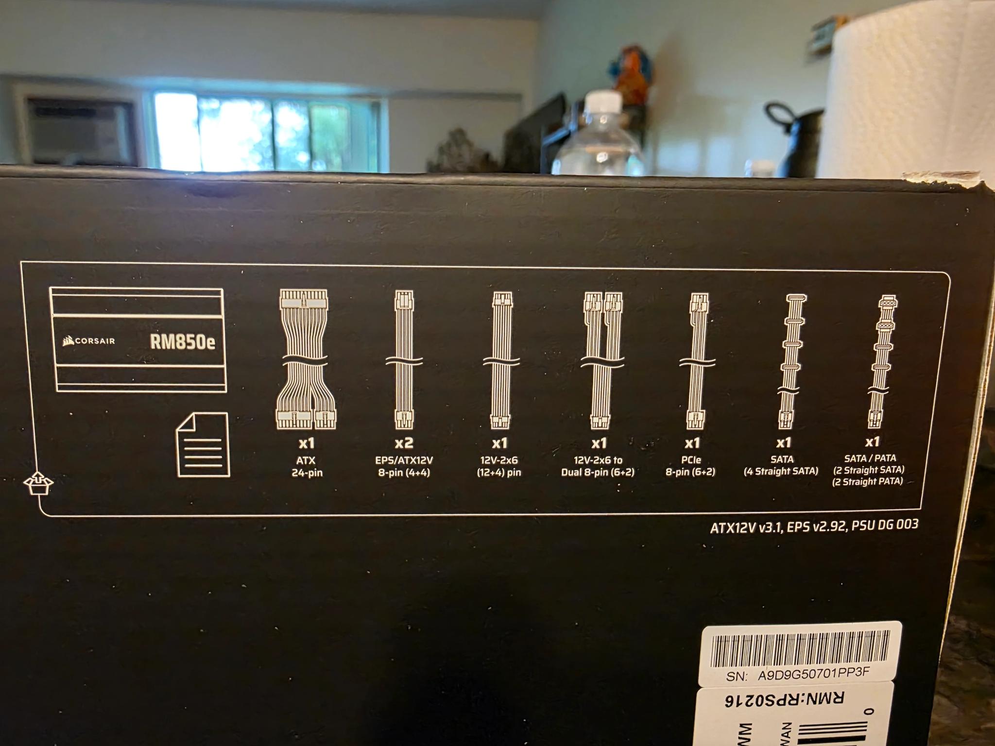 Corsair RMe Series RM850e 850 Watt Cybenetics Gold ATX Fully Modular Power Supply ATX 3.1
