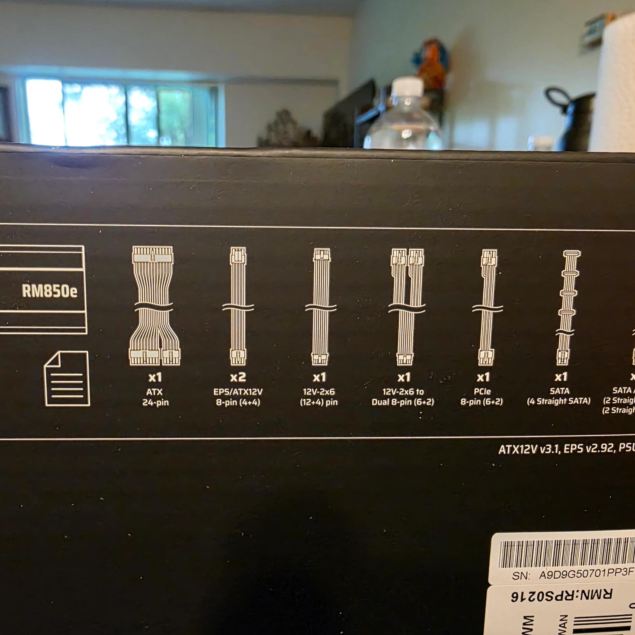 Corsair RMe Series RM850e 850 Watt Cybenetics Gold ATX Fully Modular Power Supply ATX 3.1