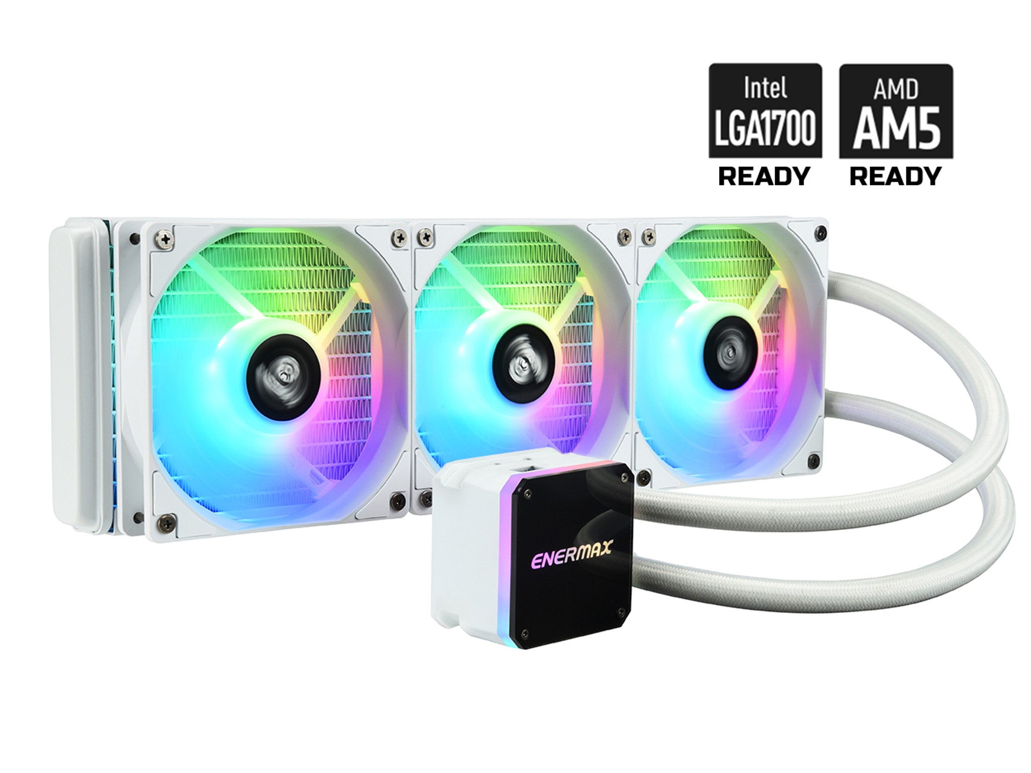 Enermax LIQMAX III 360mm ARGB AIO CPU Liquid Cooler White -  LGA 1700 & AM5 Kit Included