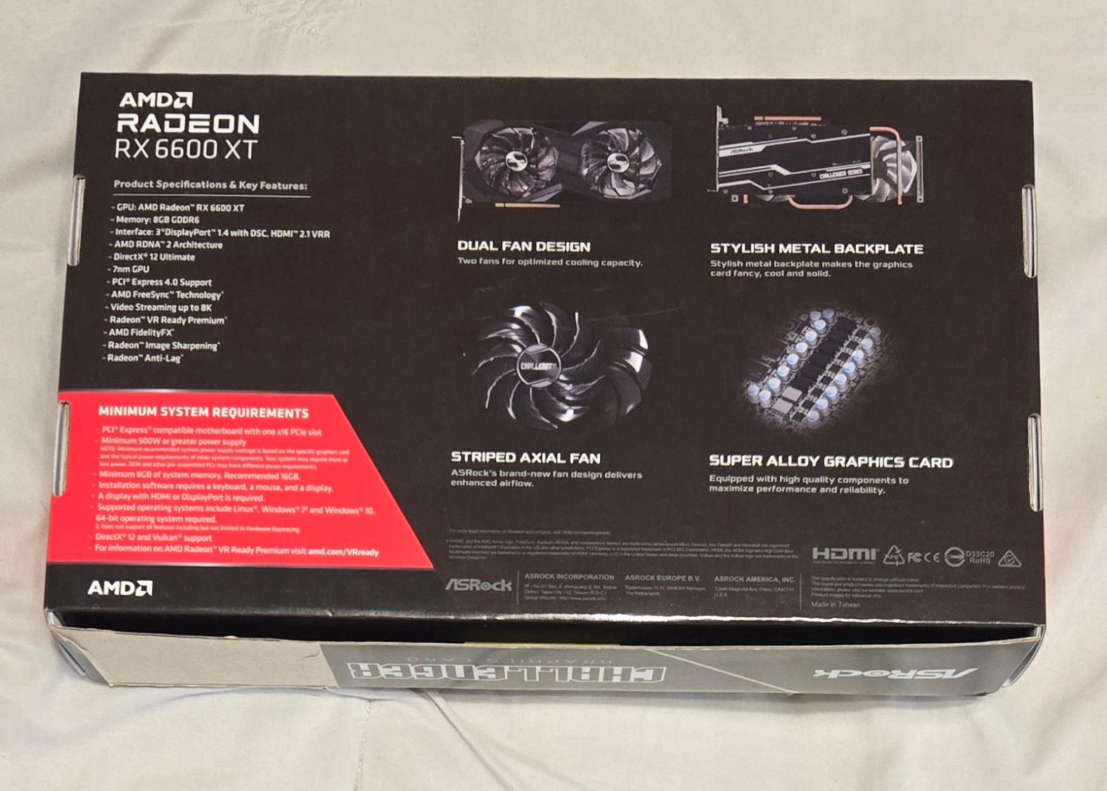 ASRock Radeon 6600XT 8GB Challenger OC Edition