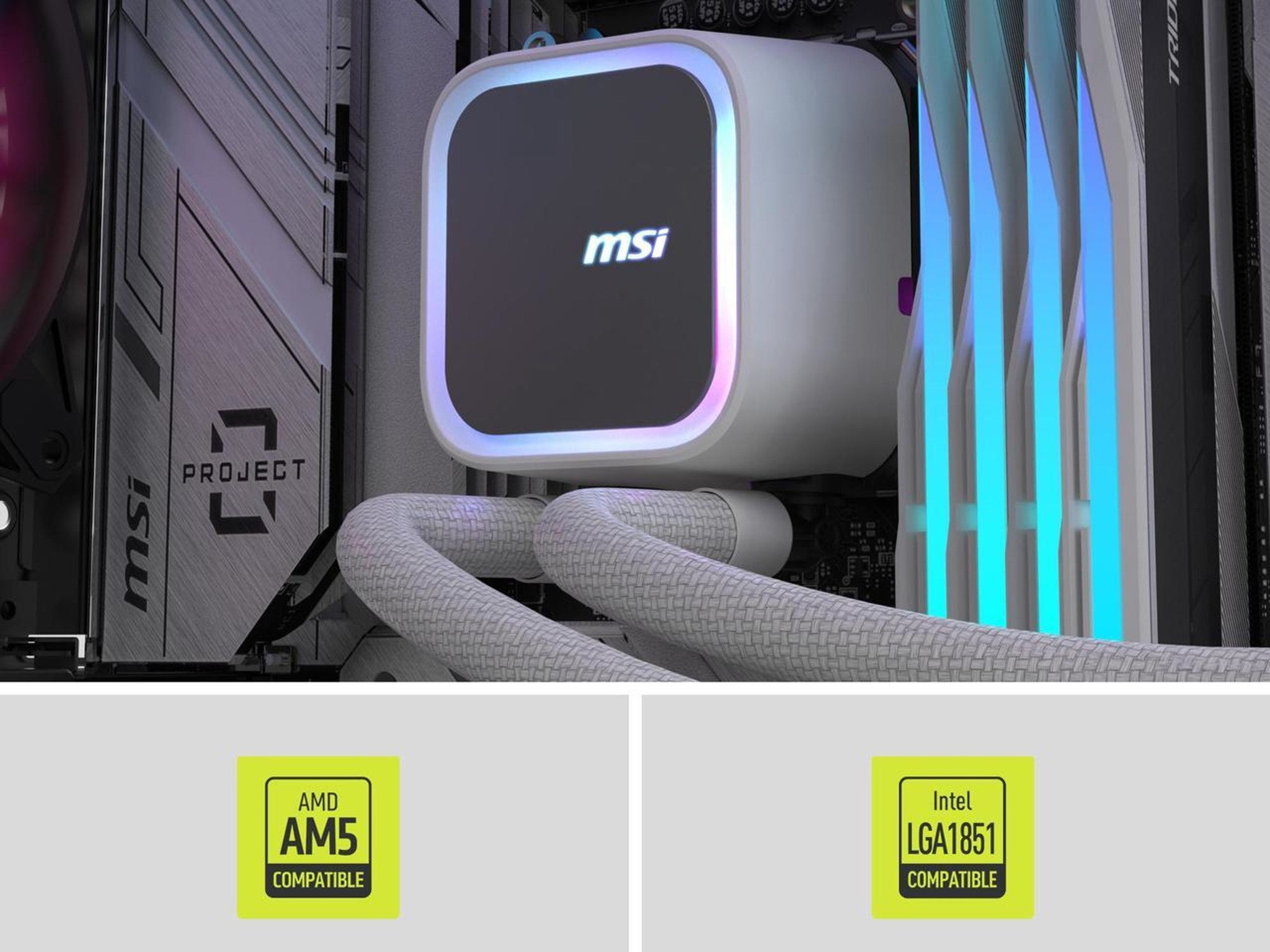 MSI MAG Coreliquid A13 360 White - AIO Liquid Cooler - EZ Connect - AM5/AM4/LGA 1700/1851 Compatible
