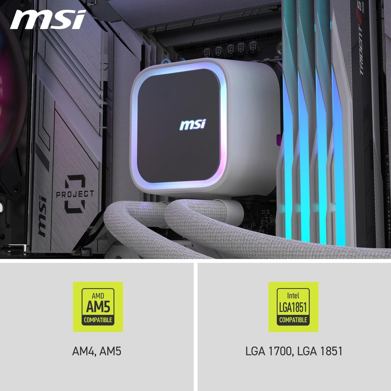 MSI MAG Coreliquid A13 360 White - AIO Liquid Cooler - EZ Connect - AM5/AM4/LGA 1700/1851 Compatible