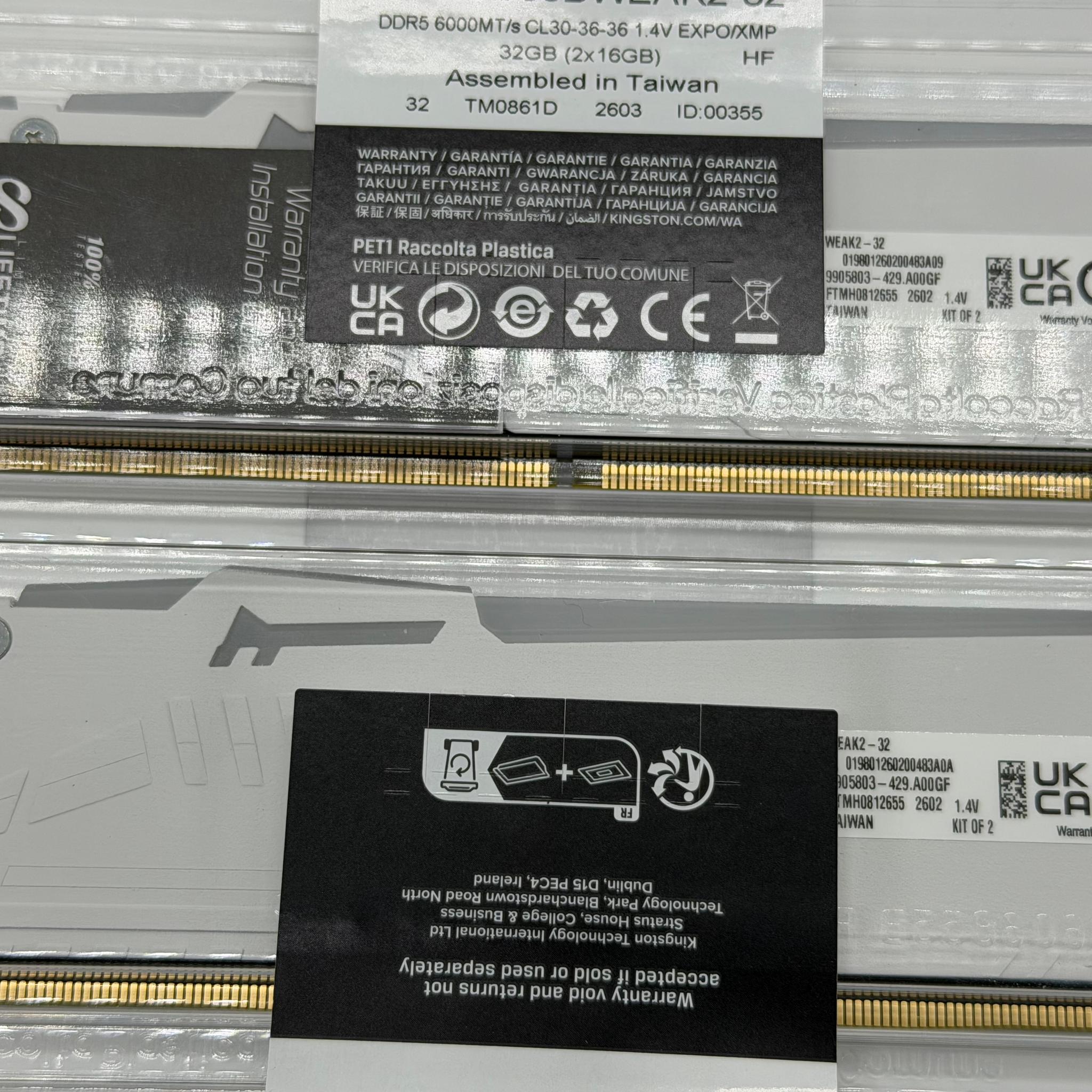 Kingston FURY Beast 32GB (2 x 16GB) 288-Pin PC RAM DDR5 6000 (PC5 48000) Memory