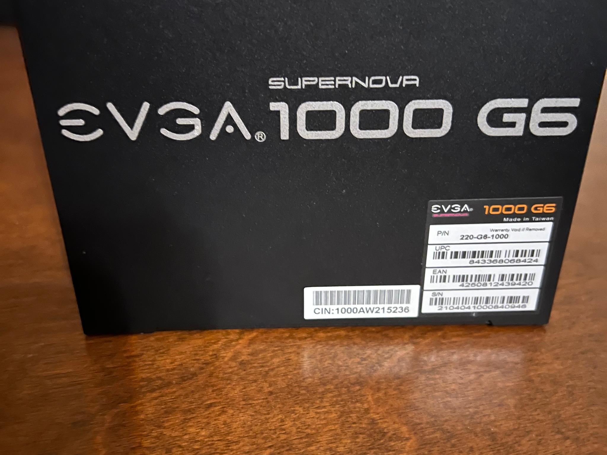 Used EVGa 1000 PSU! Power cord,3 8 pin Gpu,2 8 pin cpu,and mother Board cord