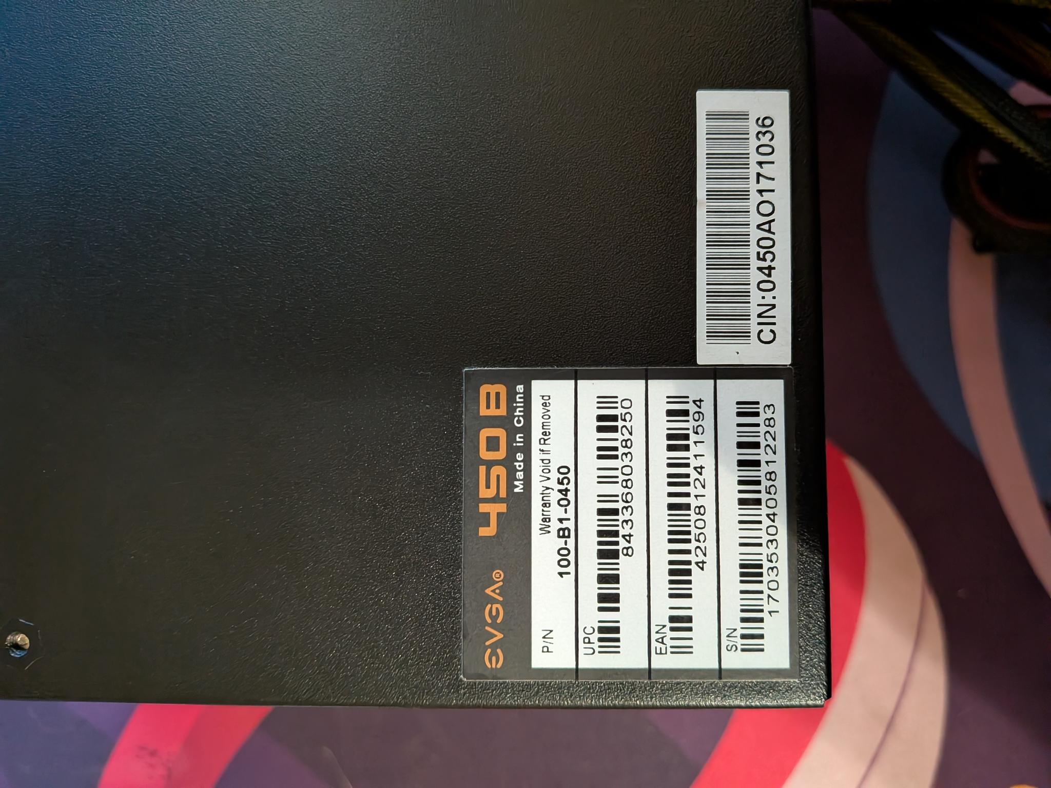 EVGA 450B 80 Plus BronzePower Supply
