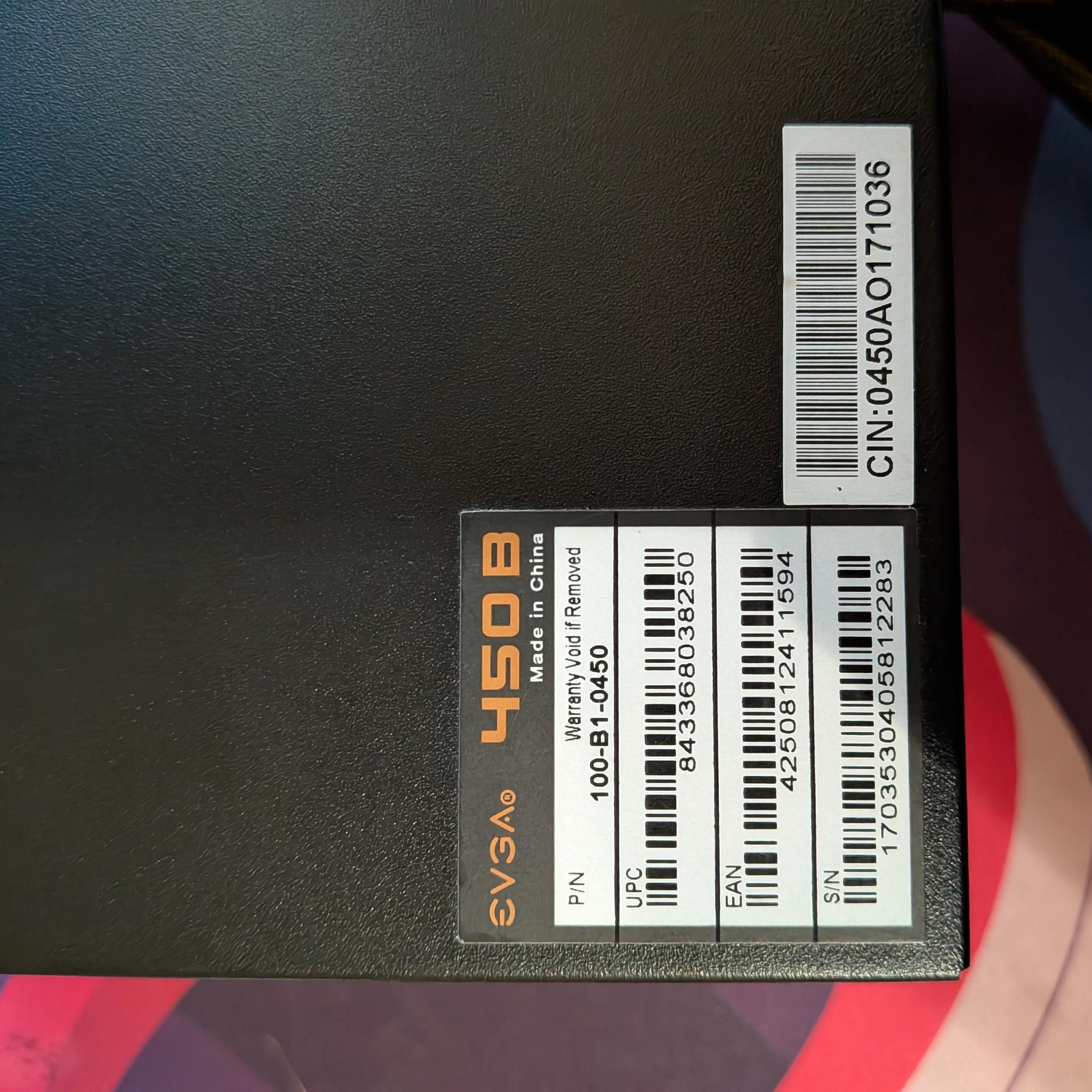 EVGA 450B 80 Plus BronzePower Supply