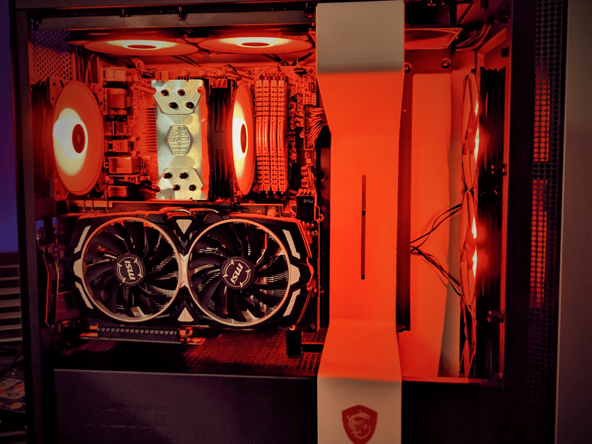 "Red Dragon" 15 sec bootup! Gaming PC GTX 1070 i5-10400 6c@4ghz 16gb DDR4-3000 NVME SSD Wifi/BT