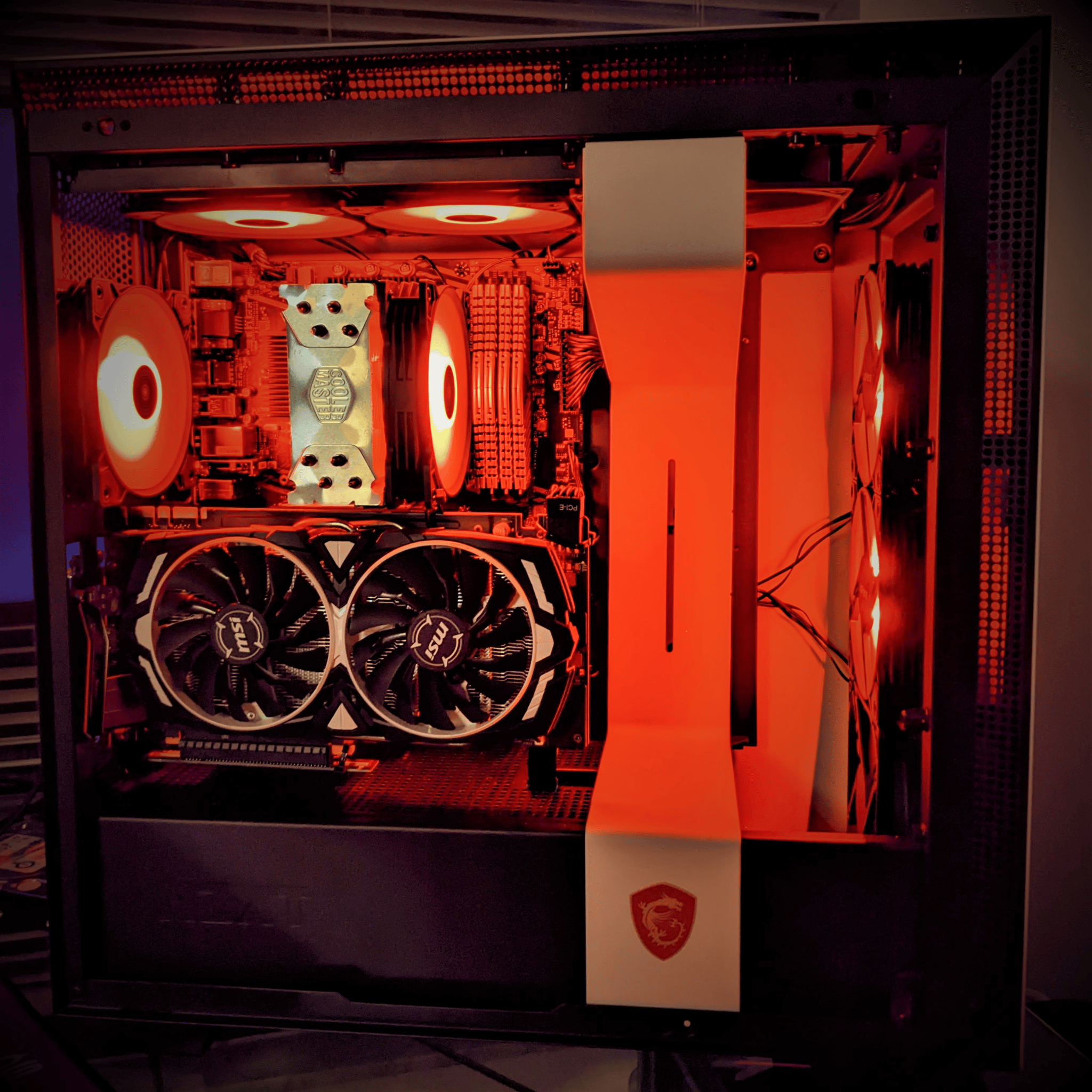 "Red Dragon" 15 sec bootup! Gaming PC GTX 1070 i5-10400 6c@4ghz 16gb DDR4-3000 NVME SSD Wifi/BT