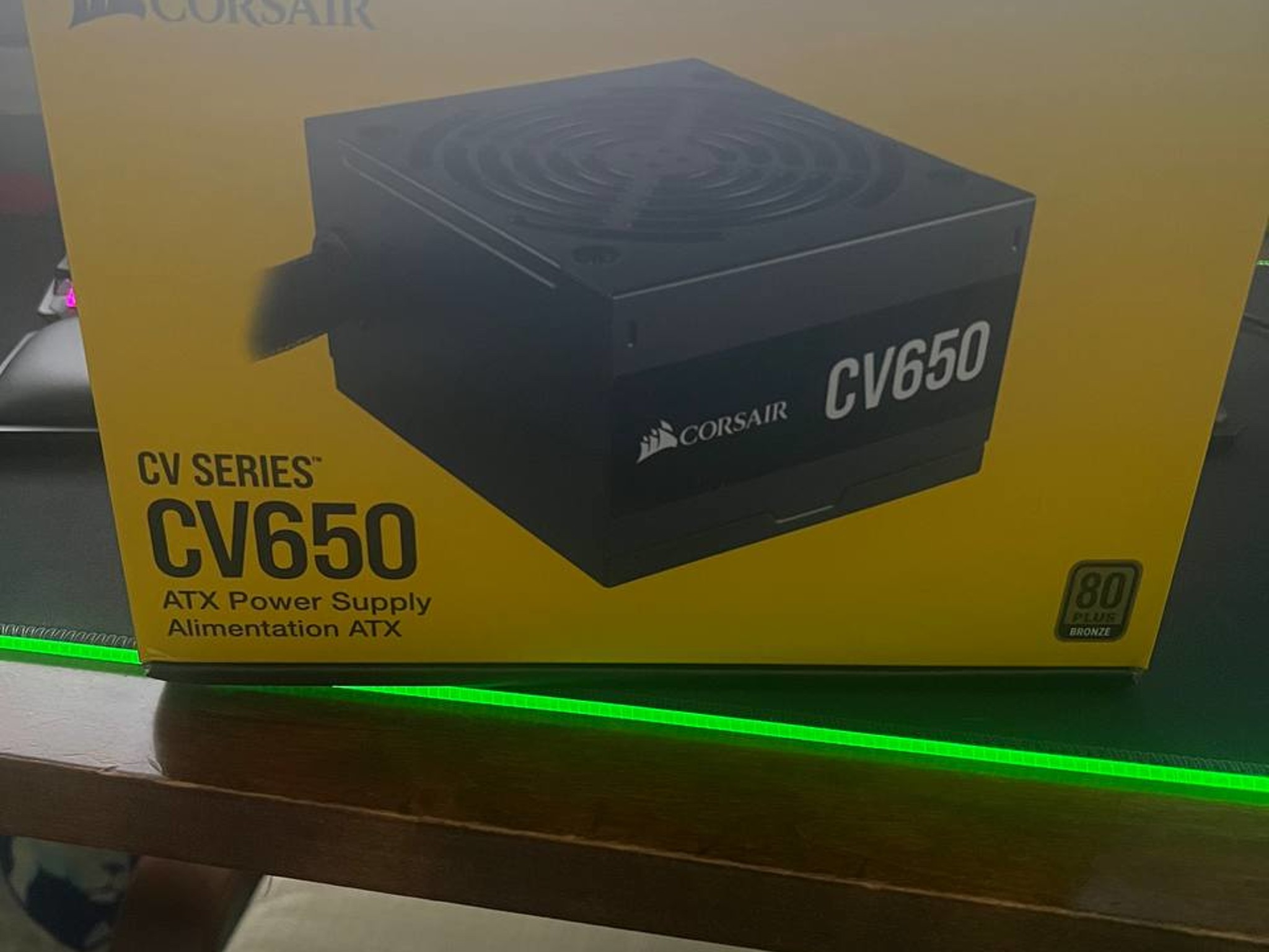 Corsair CV Series, CV650 Watt, 80 PLUS Bronze Certified, Non Modular Power Supply (Black Sleeving)