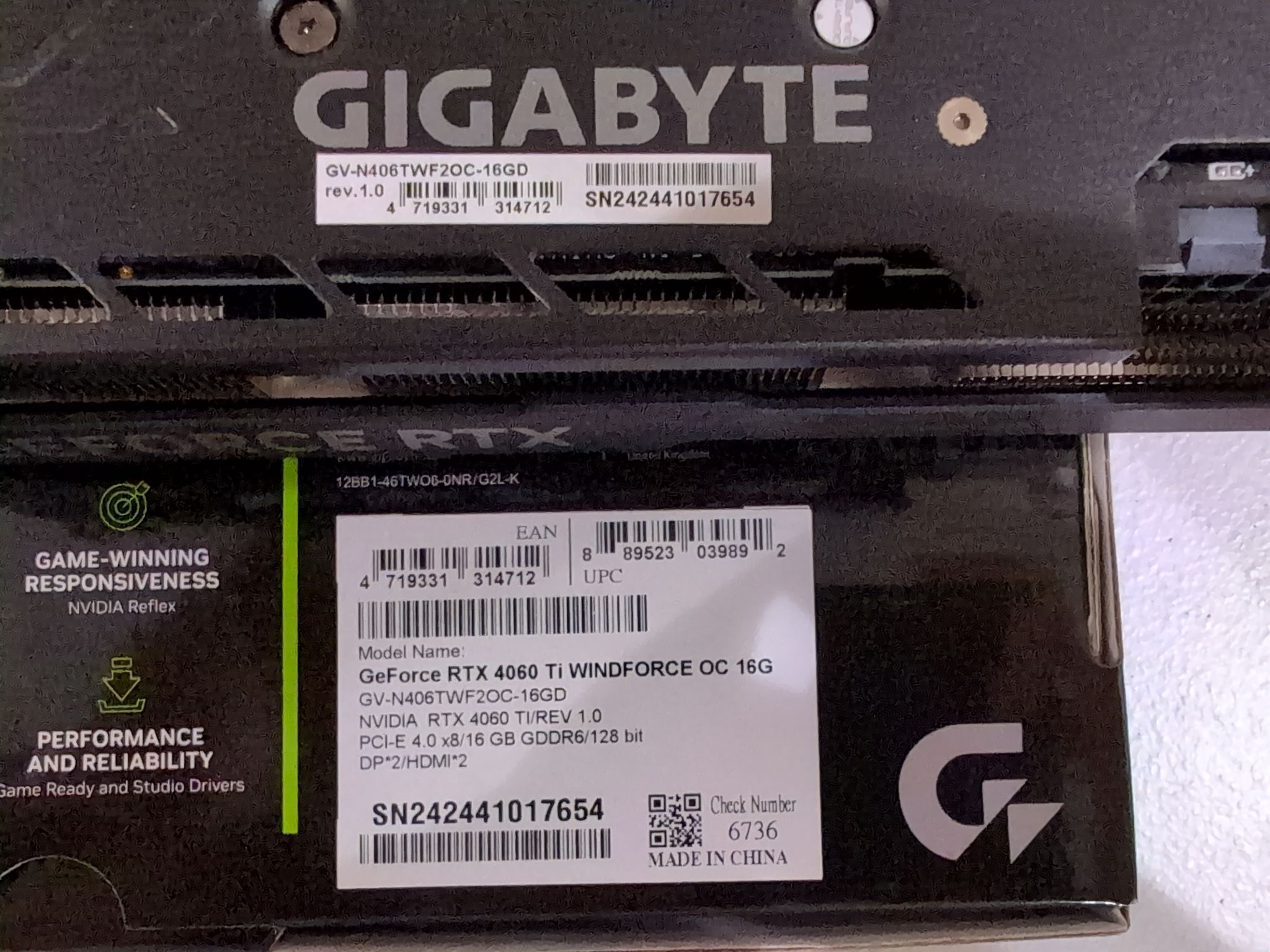 Gigabyte WINDFORCE OC GeForce RTX 4060 Ti 16G