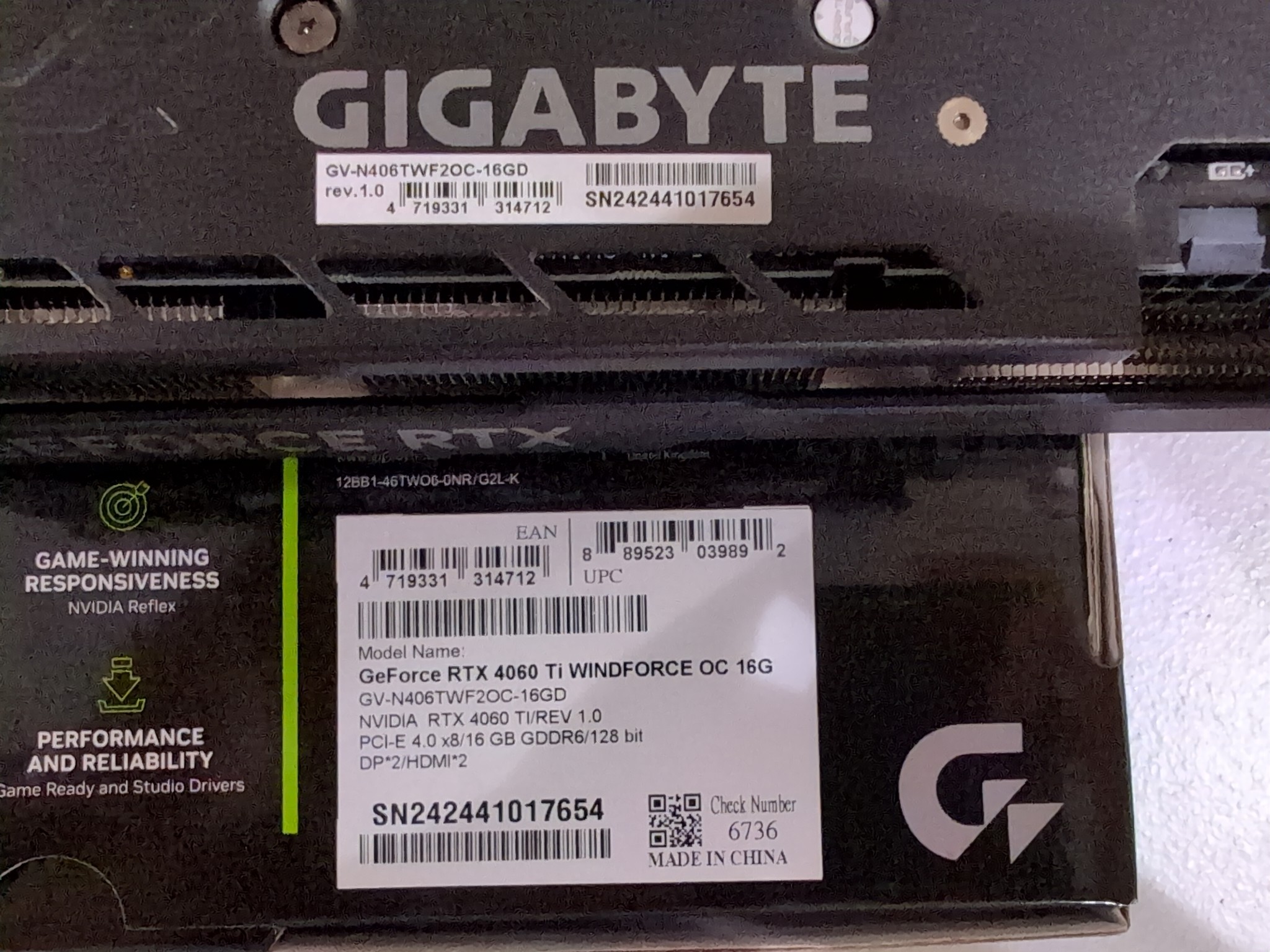 Gigabyte WINDFORCE OC GeForce RTX 4060 Ti 16G