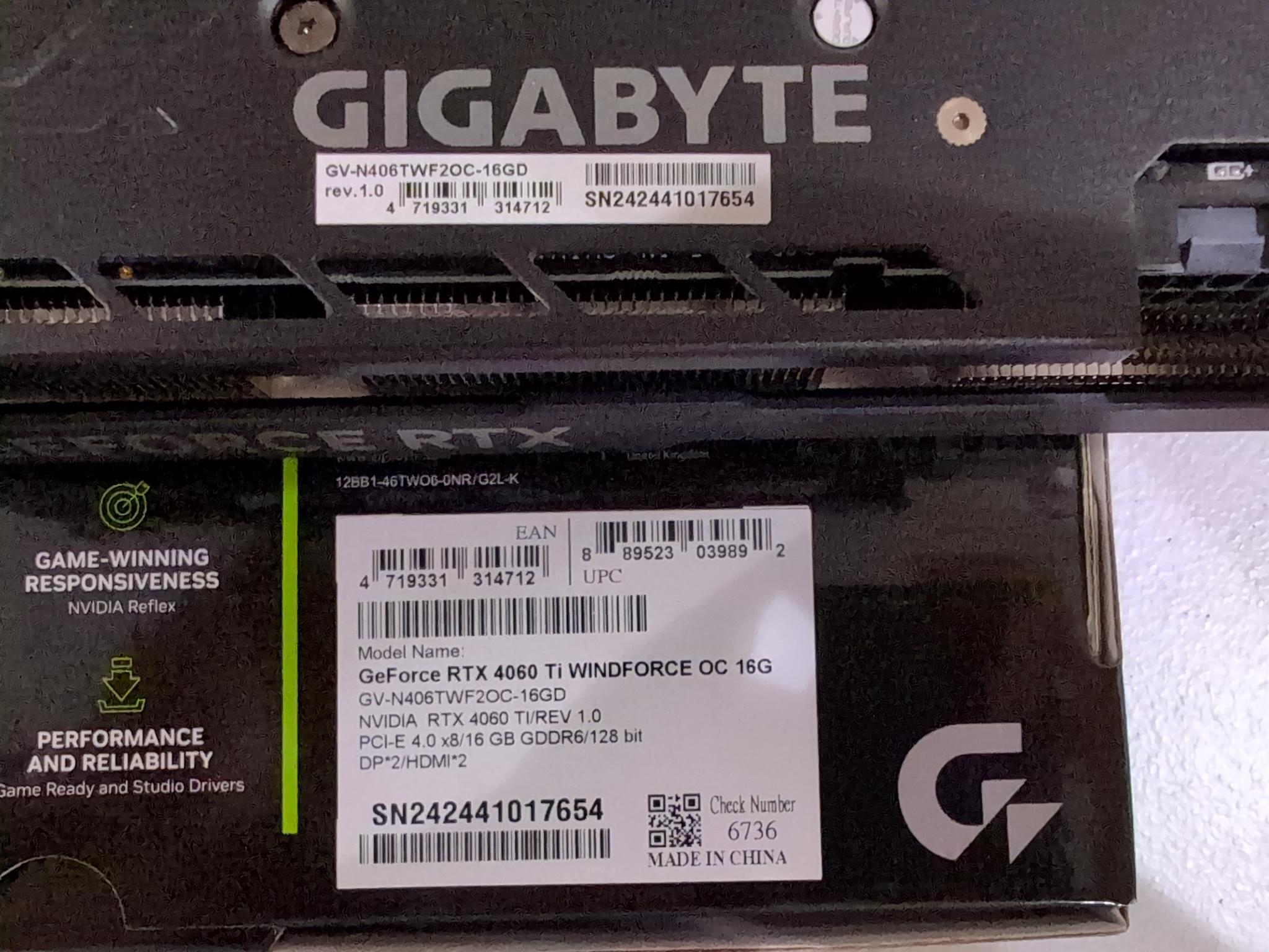 Gigabyte WINDFORCE OC GeForce RTX 4060 Ti 16G