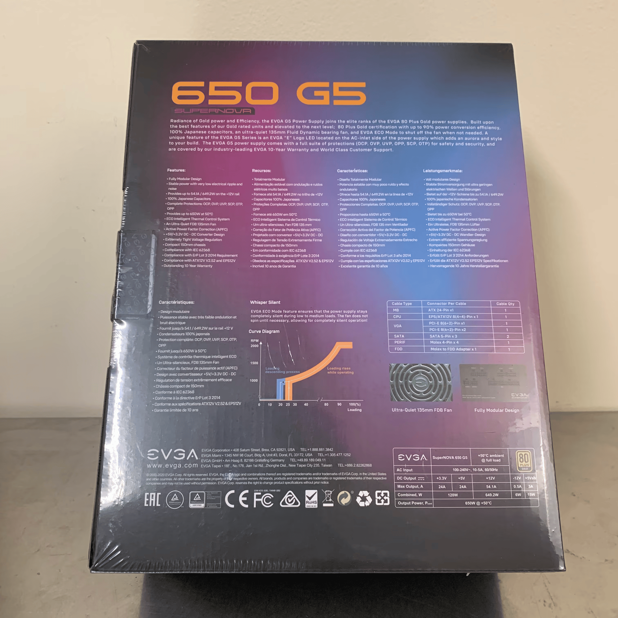 EVGA SuperNOVA 650W G5 80 Plus Gold Power Supply