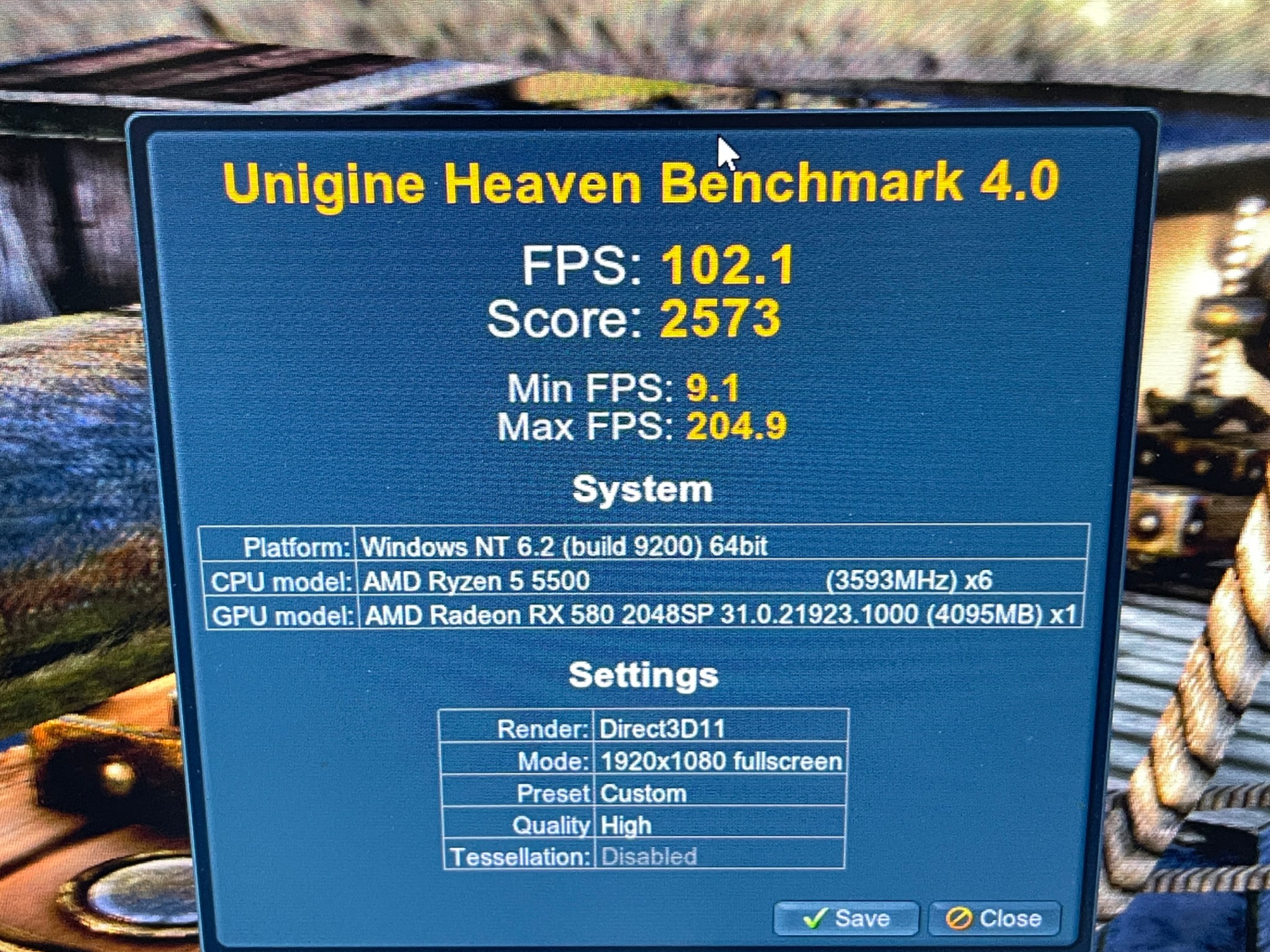 Custom PC Ryzen 5 5500 RX 580 2048SP 8GB DDR4 16GB RAM 256GB M.2 NVME SSD