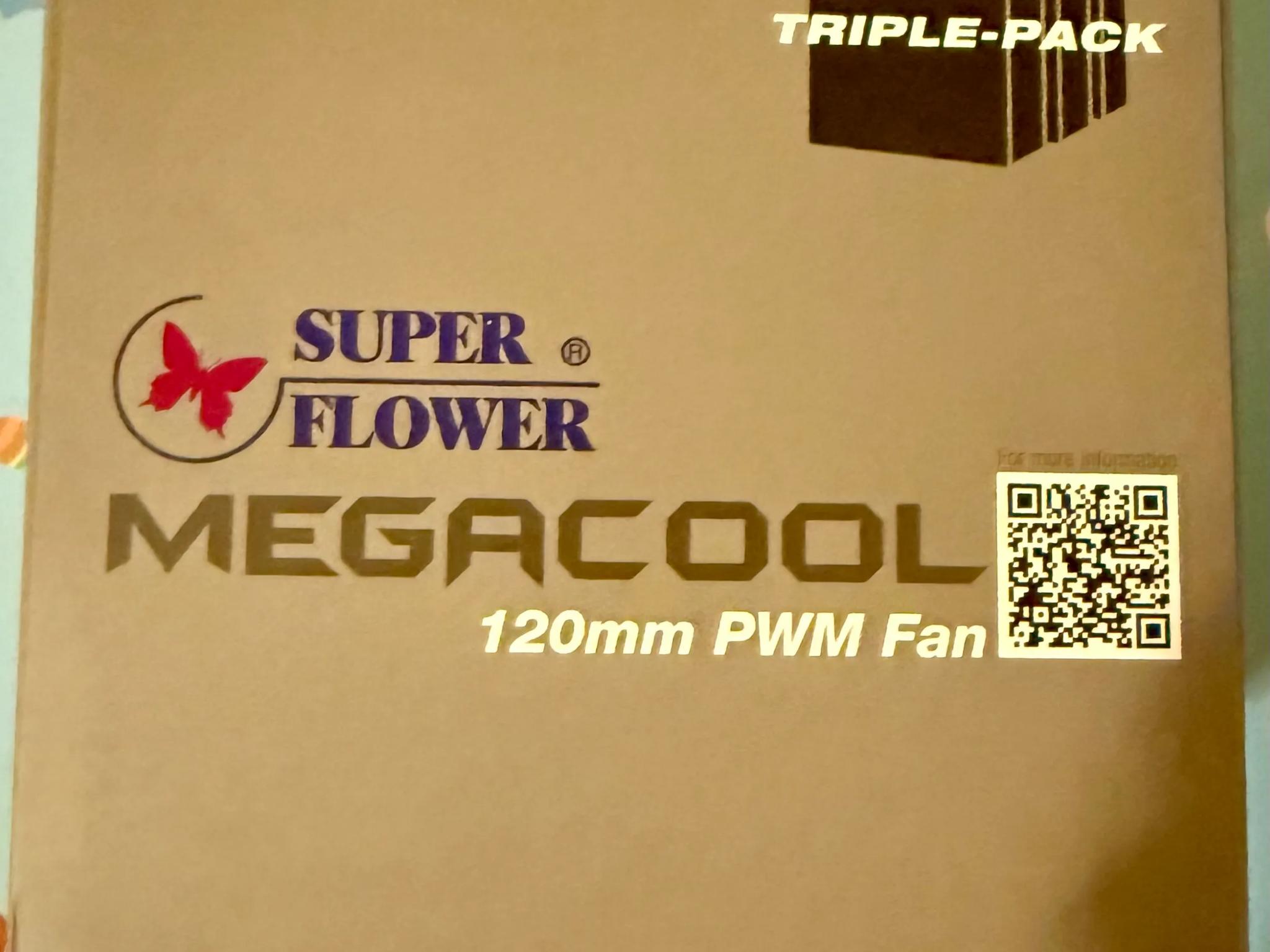 BNIB Super Flower MEGACOOL 120mm Fan, Triple-Pack, PWM, Computer Case Fan (SF-PF121-BK_3P)