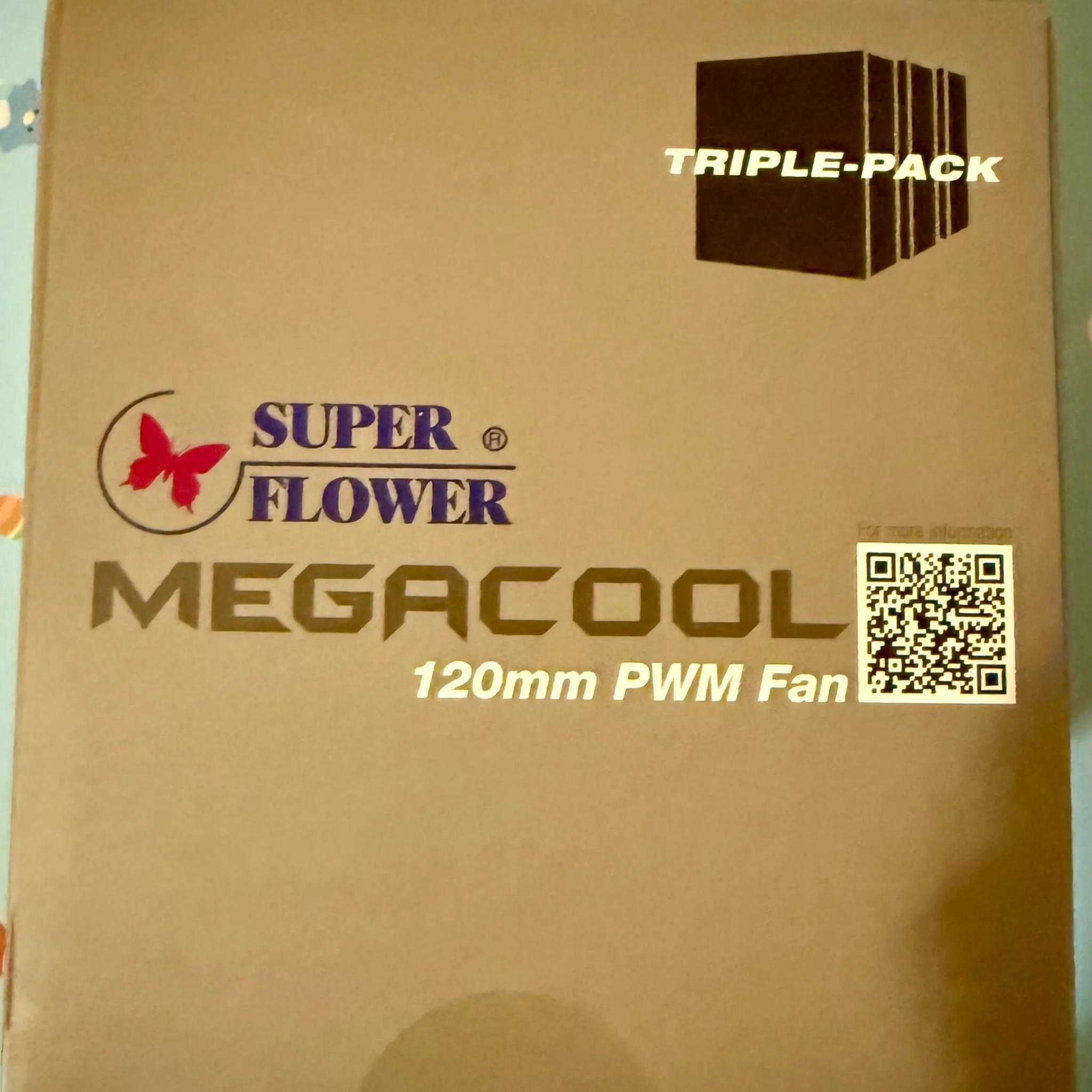 BNIB Super Flower MEGACOOL 120mm Fan, Triple-Pack, PWM, Computer Case Fan (SF-PF121-BK_3P)