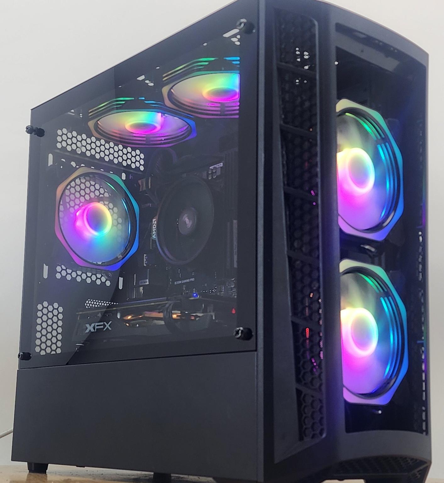 Gaming PC Ryzen 5 2600 16GB RAM 256GB SSD+1TB HDD RX 570 8GB Windows 11 Computer