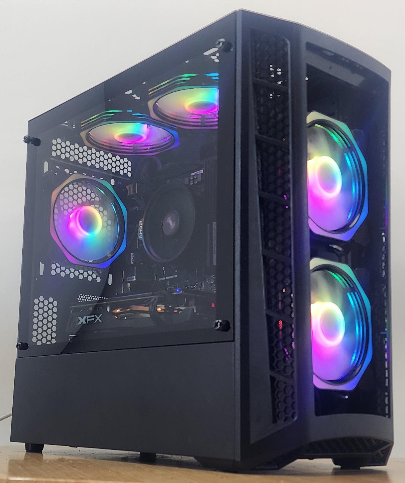 Gaming PC Ryzen 5 2600 16GB RAM 256GB SSD+1TB HDD RX 570 8GB Windows 11 Computer