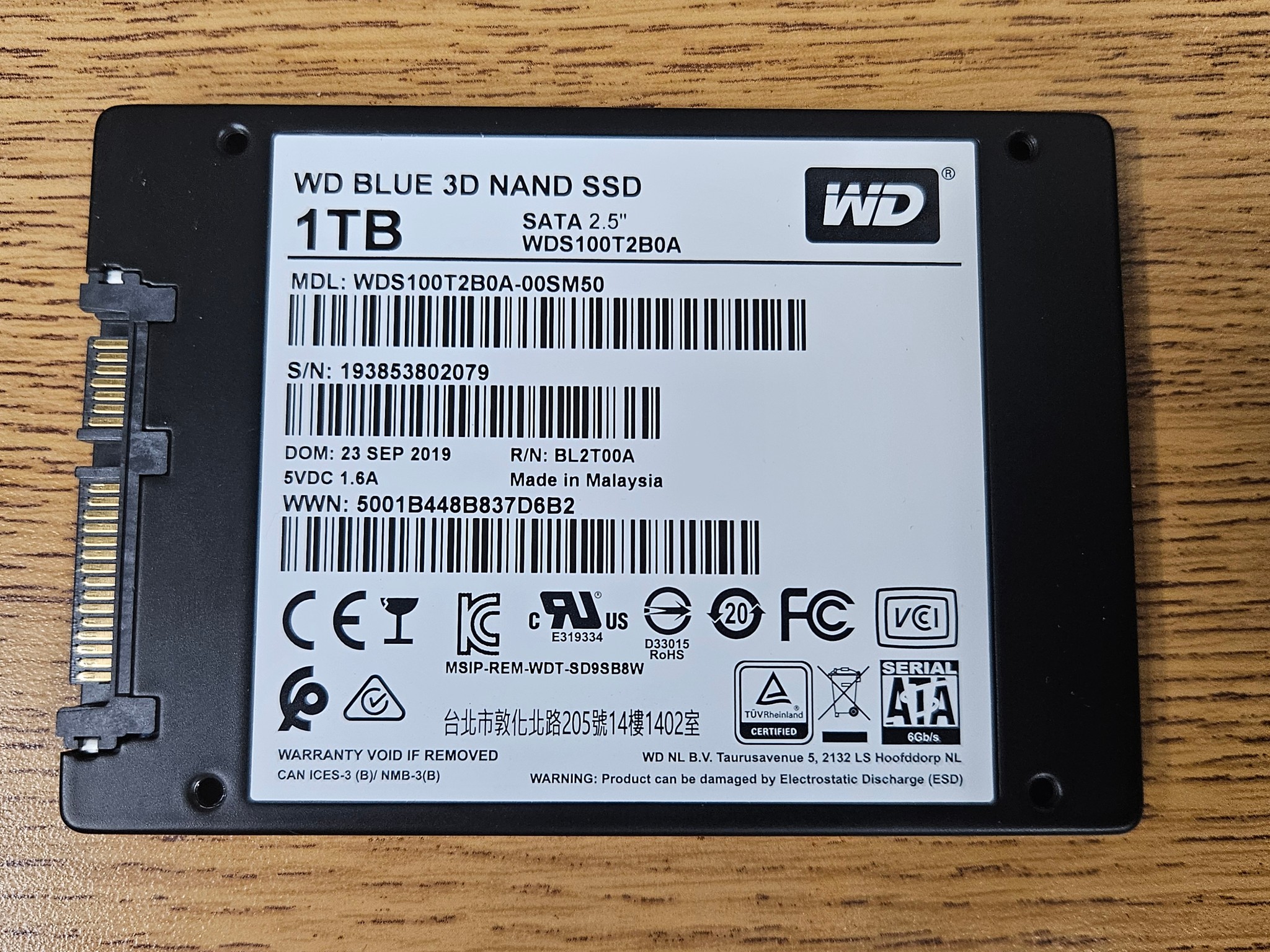 WD Blue 1TB SATA SSD