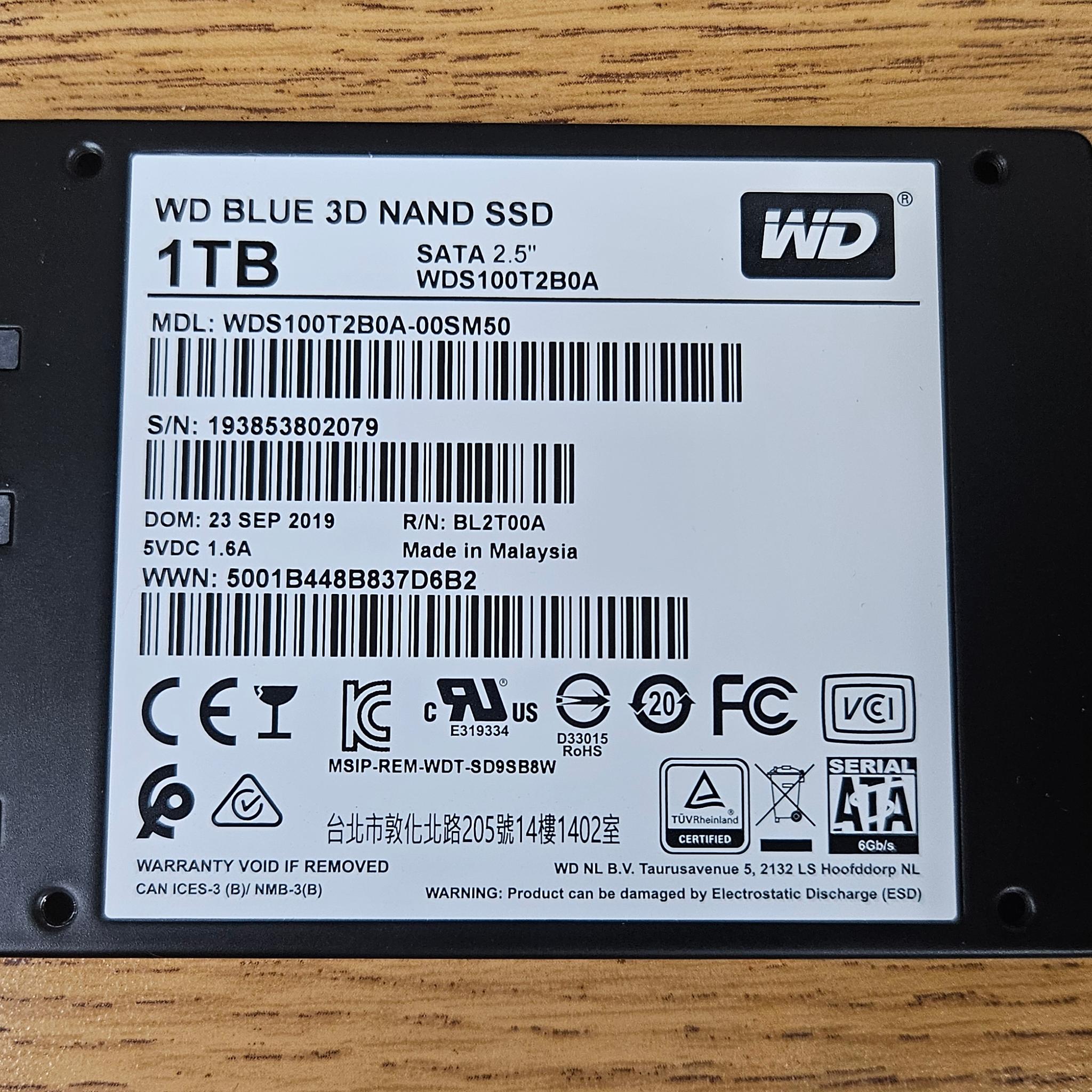 WD Blue 1TB SATA SSD