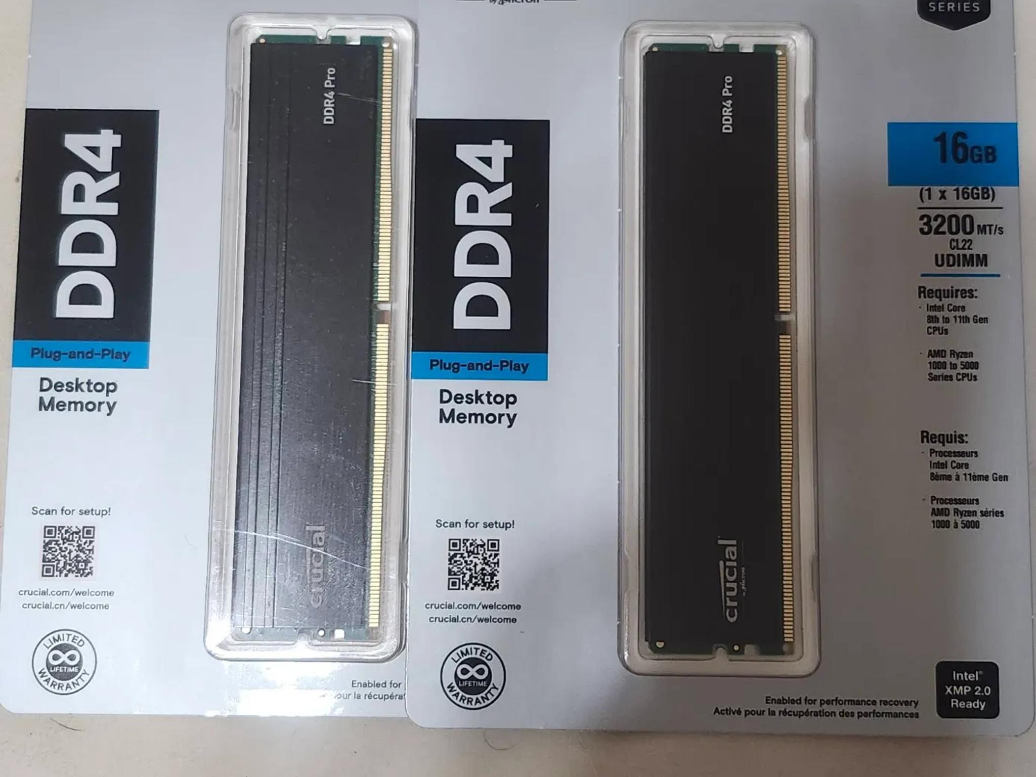 Crucial DDR4 32gb(2x16gb) 3200MT/s CL22/ TEAMGROUP DDR4 32gb(x2 16gb) 3200MT/s CL16