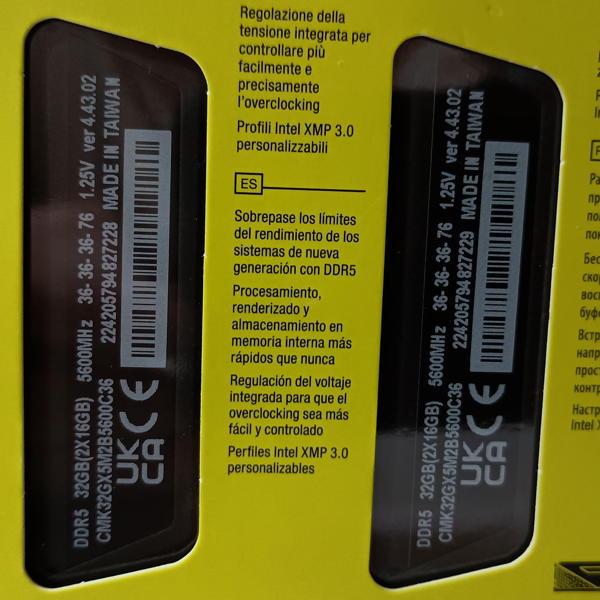 32gb DDR5 5600mhz (2x 16gb) Corsair Vengeance memory kit