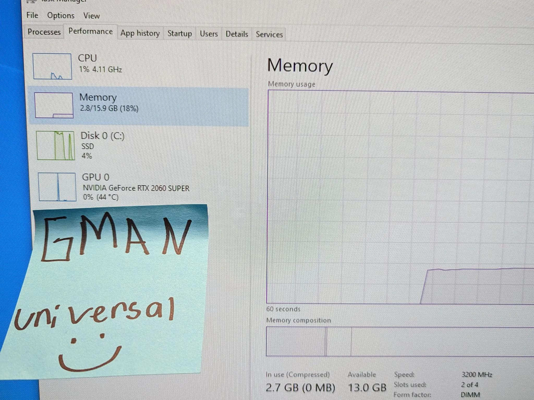 EVGA 2060 Super // AMD Ryzen 5 5600G // Corsair 16GB 3200MHz