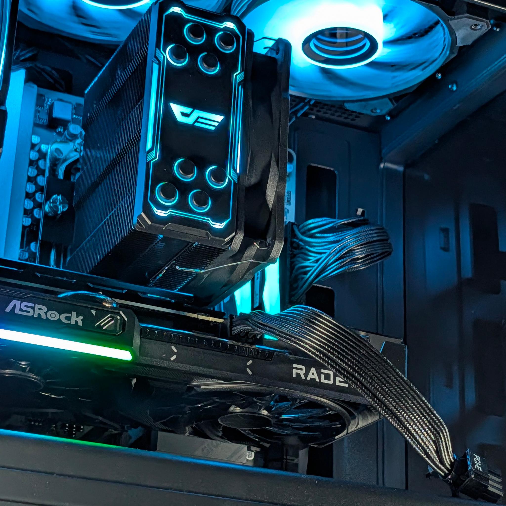 🩵🖤Ryzen 5 7600/RX 9060 XT 8GB Gaming/Streaming PC🩵🖤