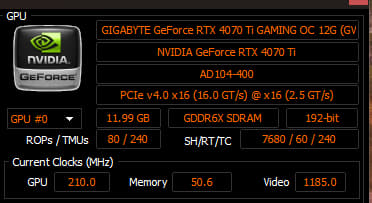 Gigabyte Geforce RTX 4070ti GAMING OC 12GB