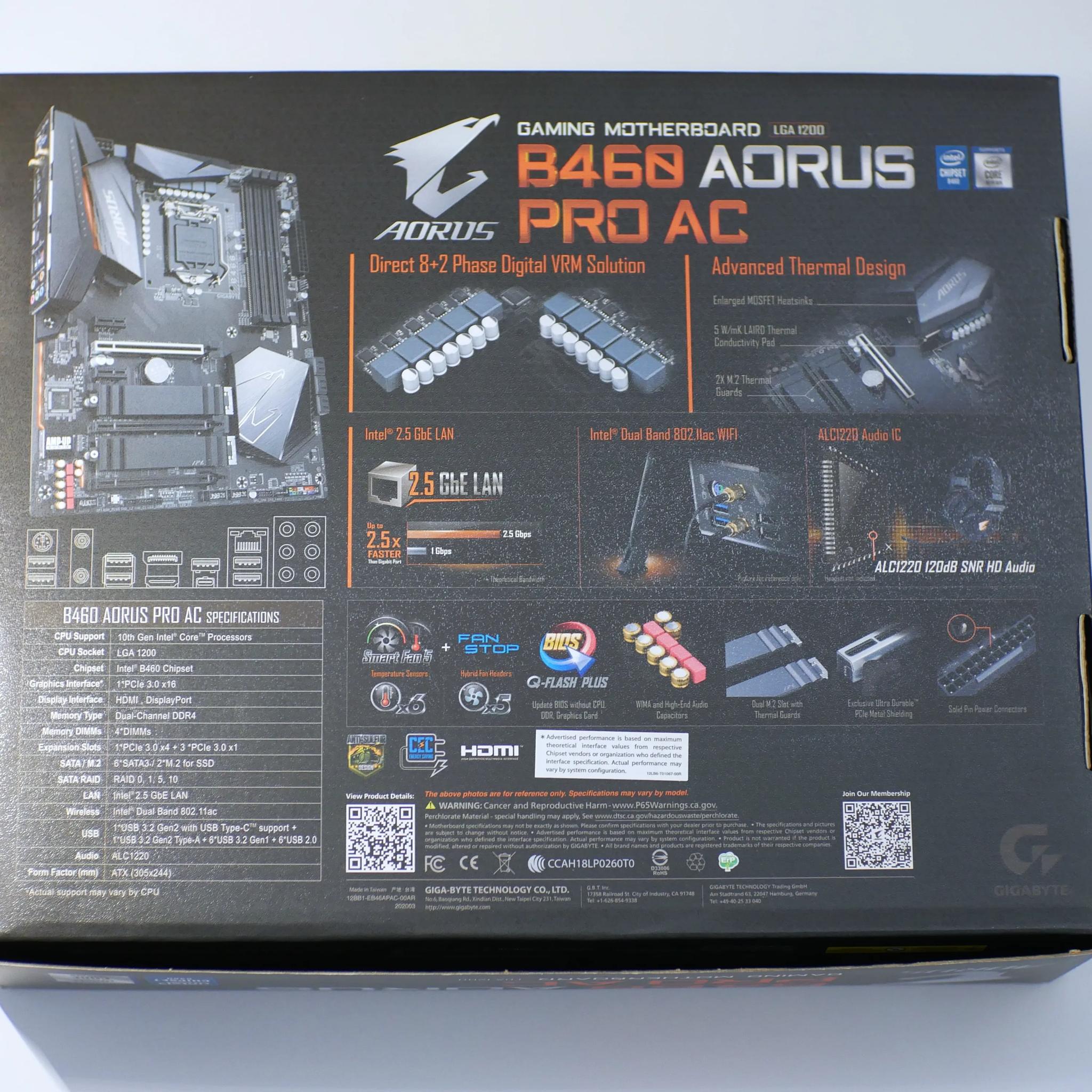 Motherboard Gigabyte b460 aorus pro ac lga 1200 UNTESTED!
