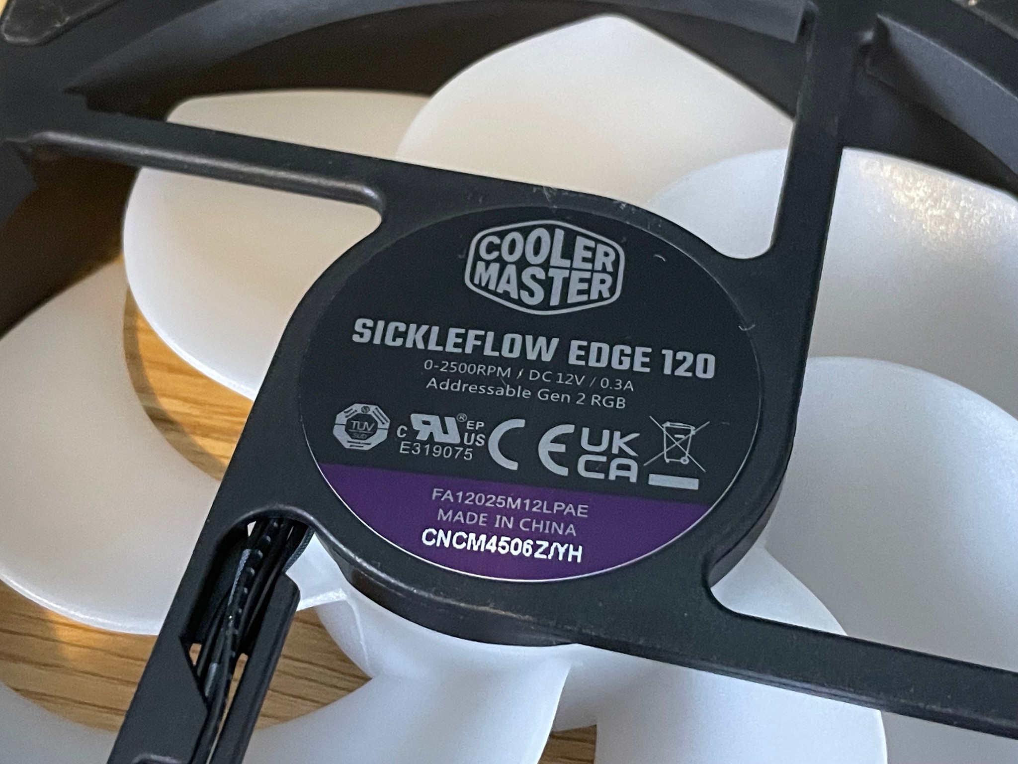 Lot of 3 Cooler Master Sickleflow Edge 120mm ARGB Fans