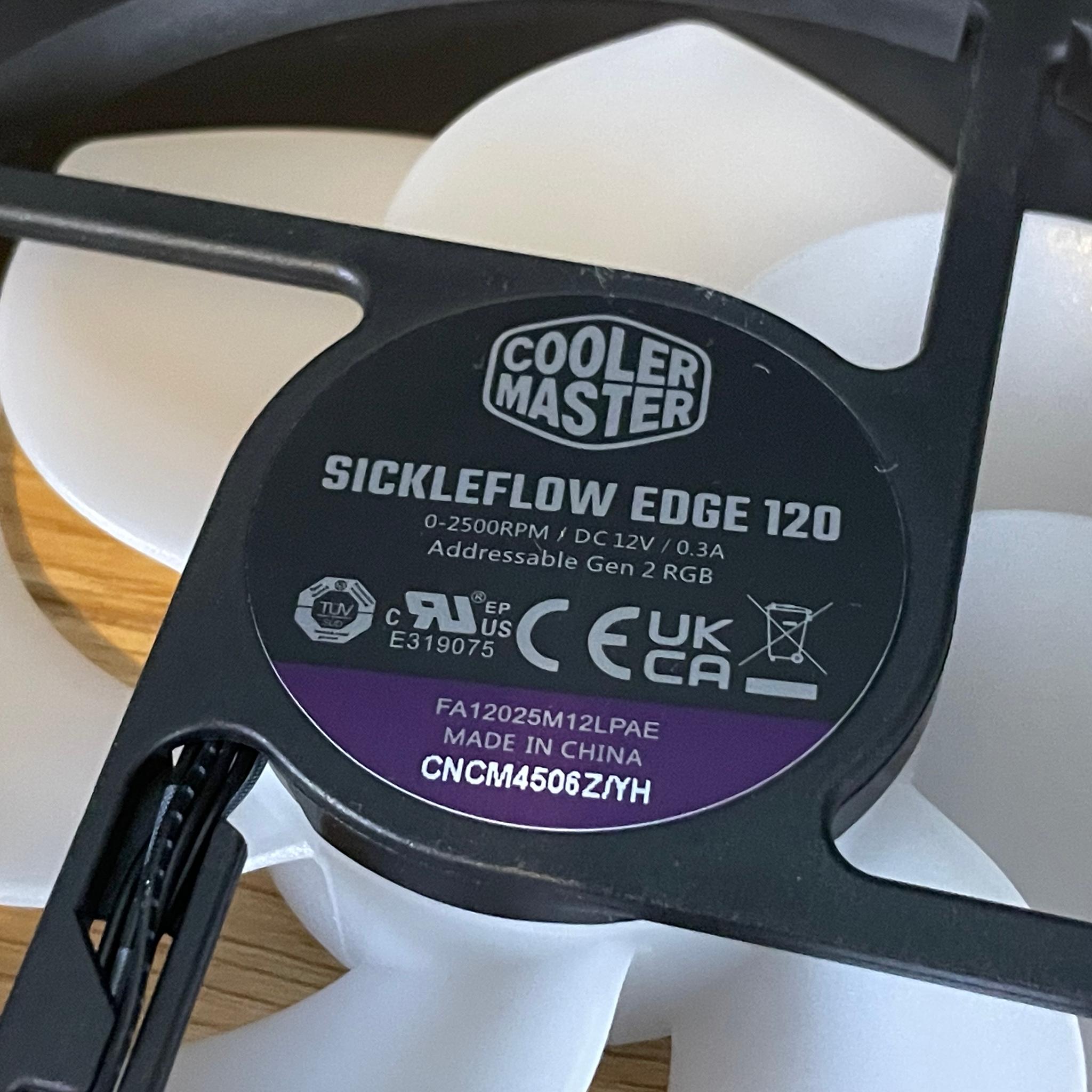 Lot of 3 Cooler Master Sickleflow Edge 120mm ARGB Fans