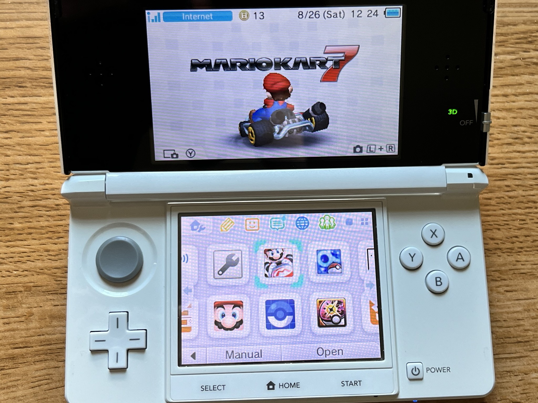 Nintendo 3DS + Games Bundle W/ SD Card + Original Stylus - Japan Glossy White