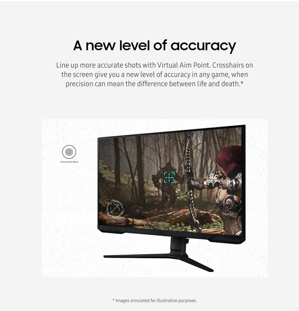 SAMSUNG 27-Inch Odyssey G3 Series FHD Gaming Monitor, 1ms, 180Hz, AMD FreeSync LS27DG302ENXZA 2024