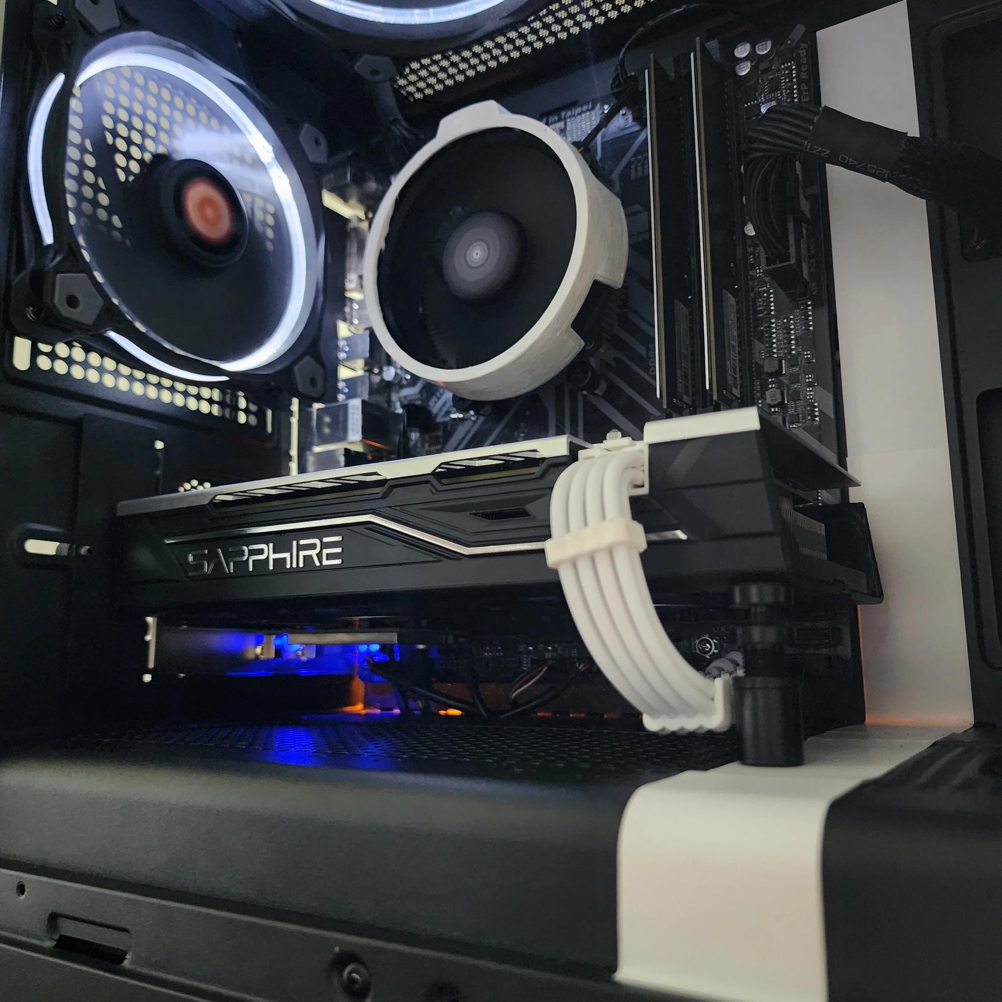 Black + White Gaming PC | Ryzen 5 | RX 580 8GB | 16GB | 1TB | Wi-Fi + BT | 550W 80+ Bronze