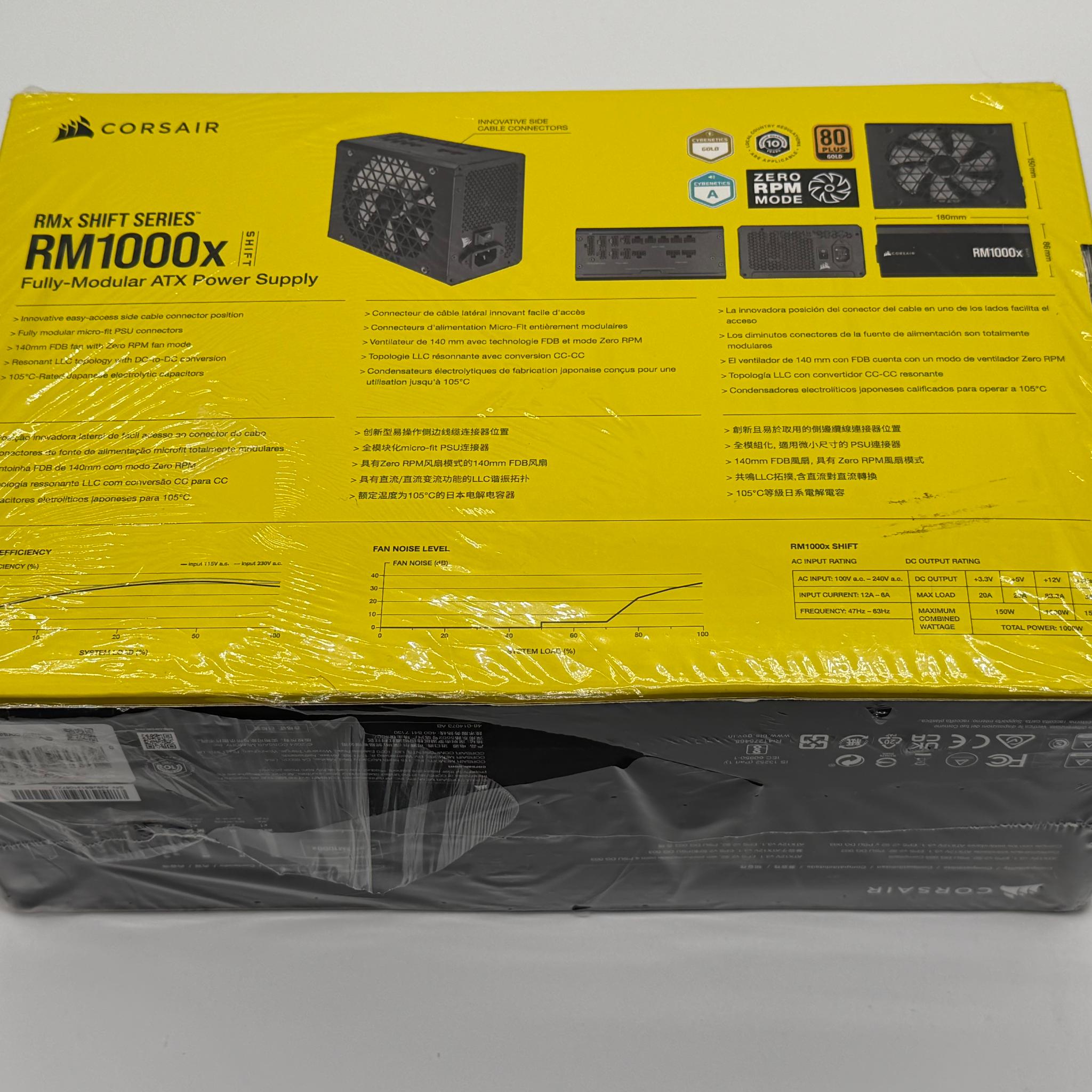 Corsair RMx Shift 1000W 80+ Gold Fully Modular ATX Power Supply – Sealed Retail Box
