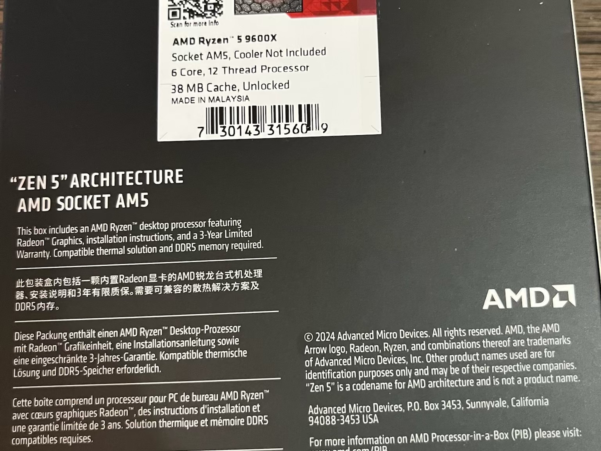 AMD Ryzen 5 9600X (Brand New)