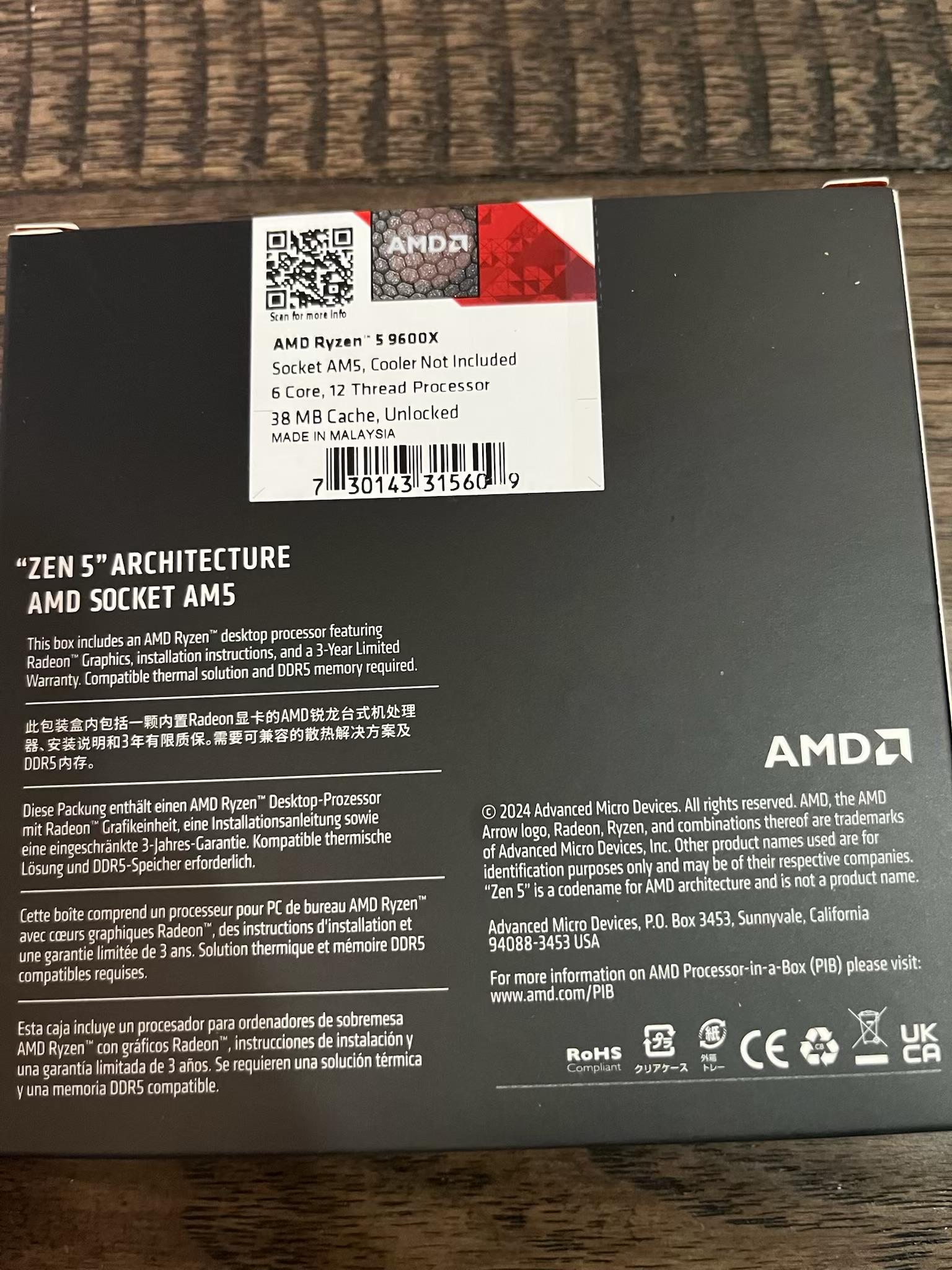 AMD Ryzen 5 9600X (Brand New)