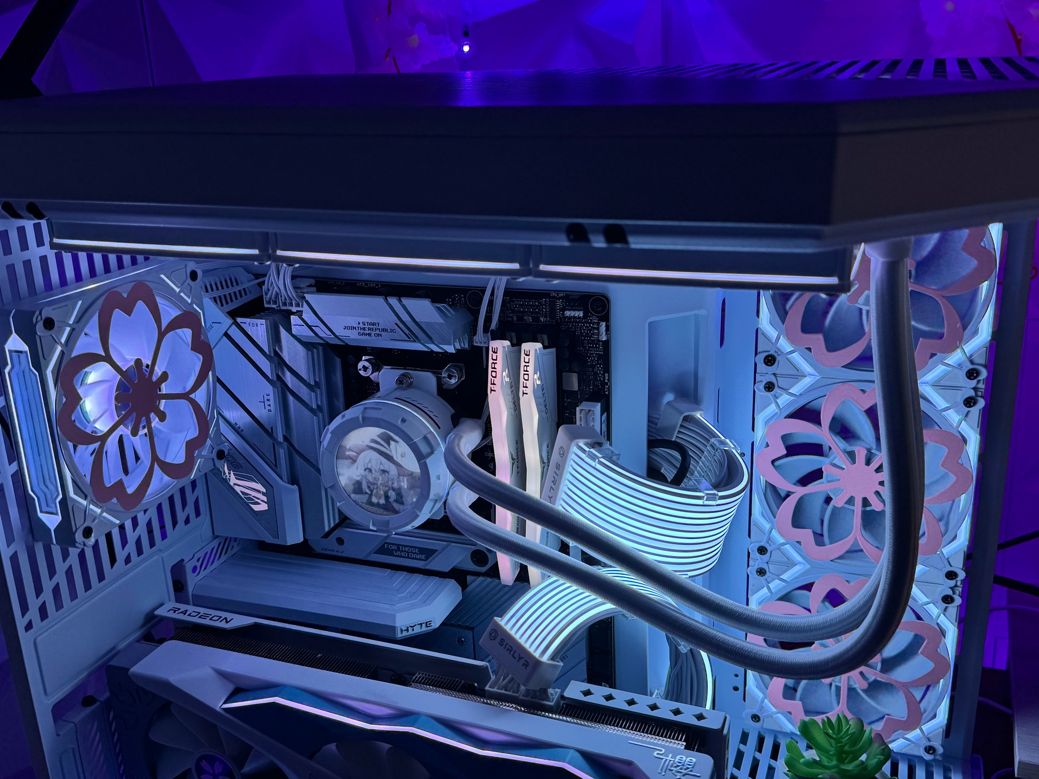 🌸Sakura‑Themed HYTE Y70 Snow White Build – RX 7800 XT, LCD AIO, 32GB DDR5🌸
