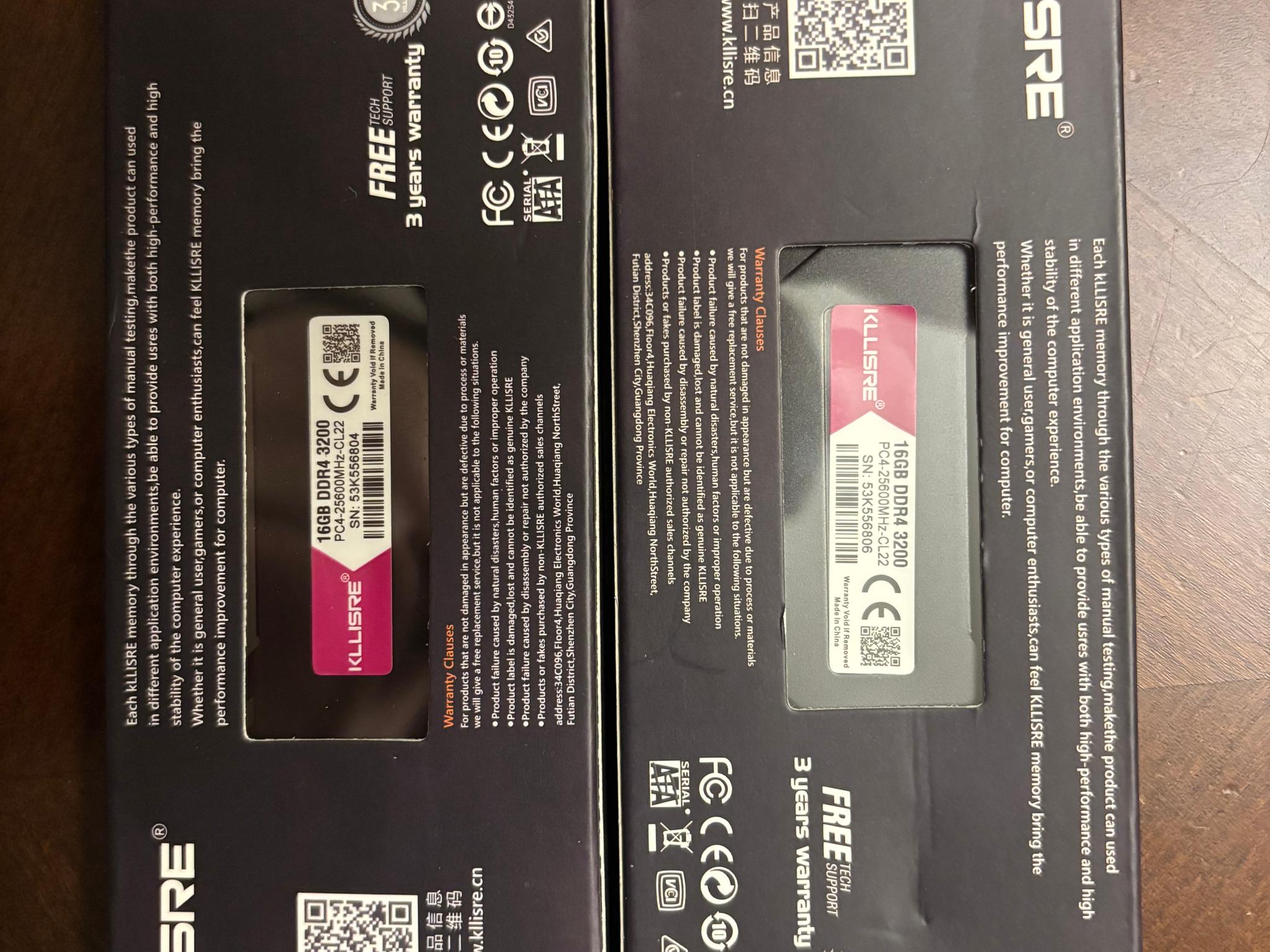 Kllisre 32gb 3200mt cl22 ram
