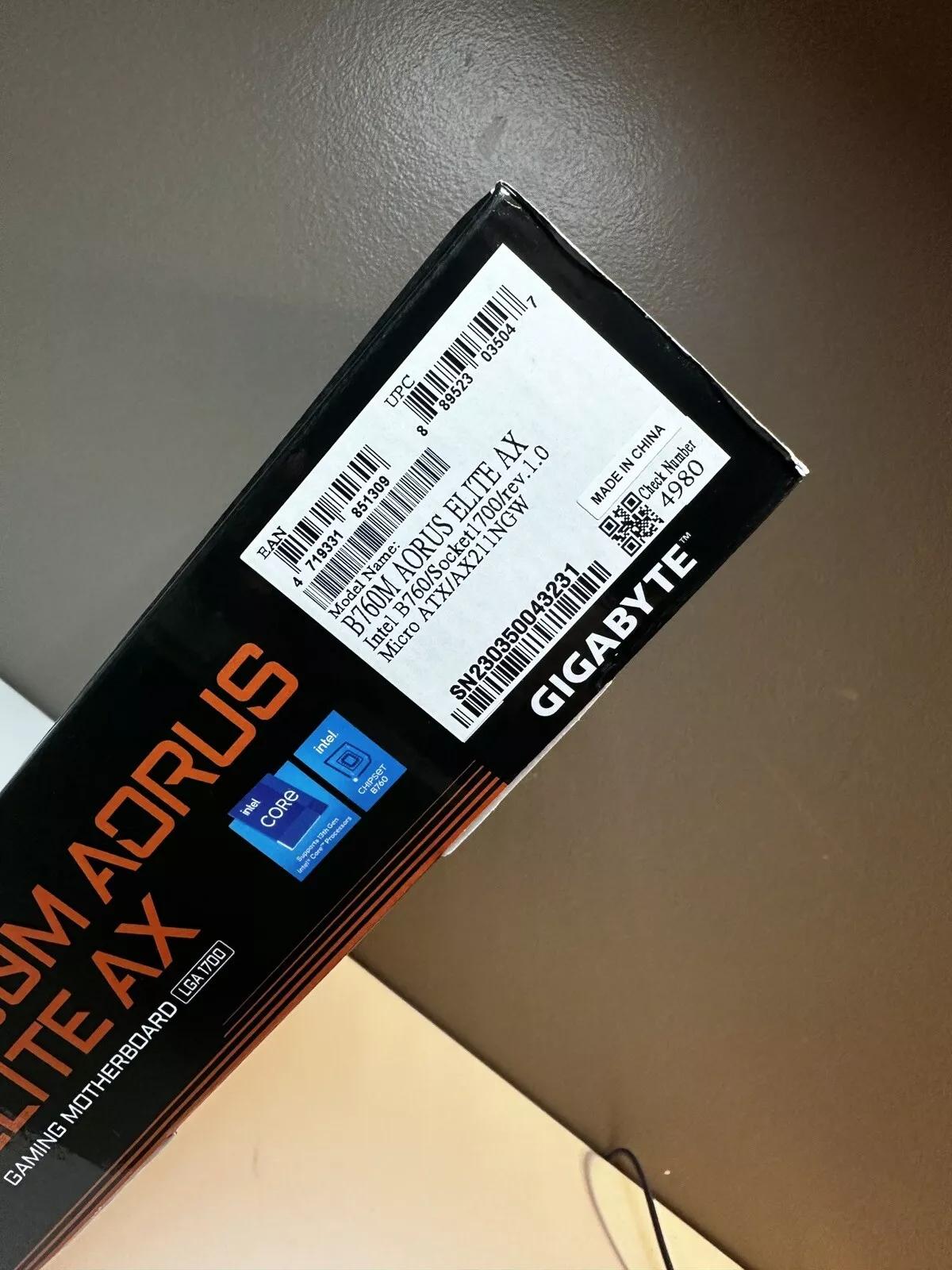 Gigabyte B760M Aorus Elite AX DDR5 Intel Socket LGA 1700 Motherboard BRAND NEW