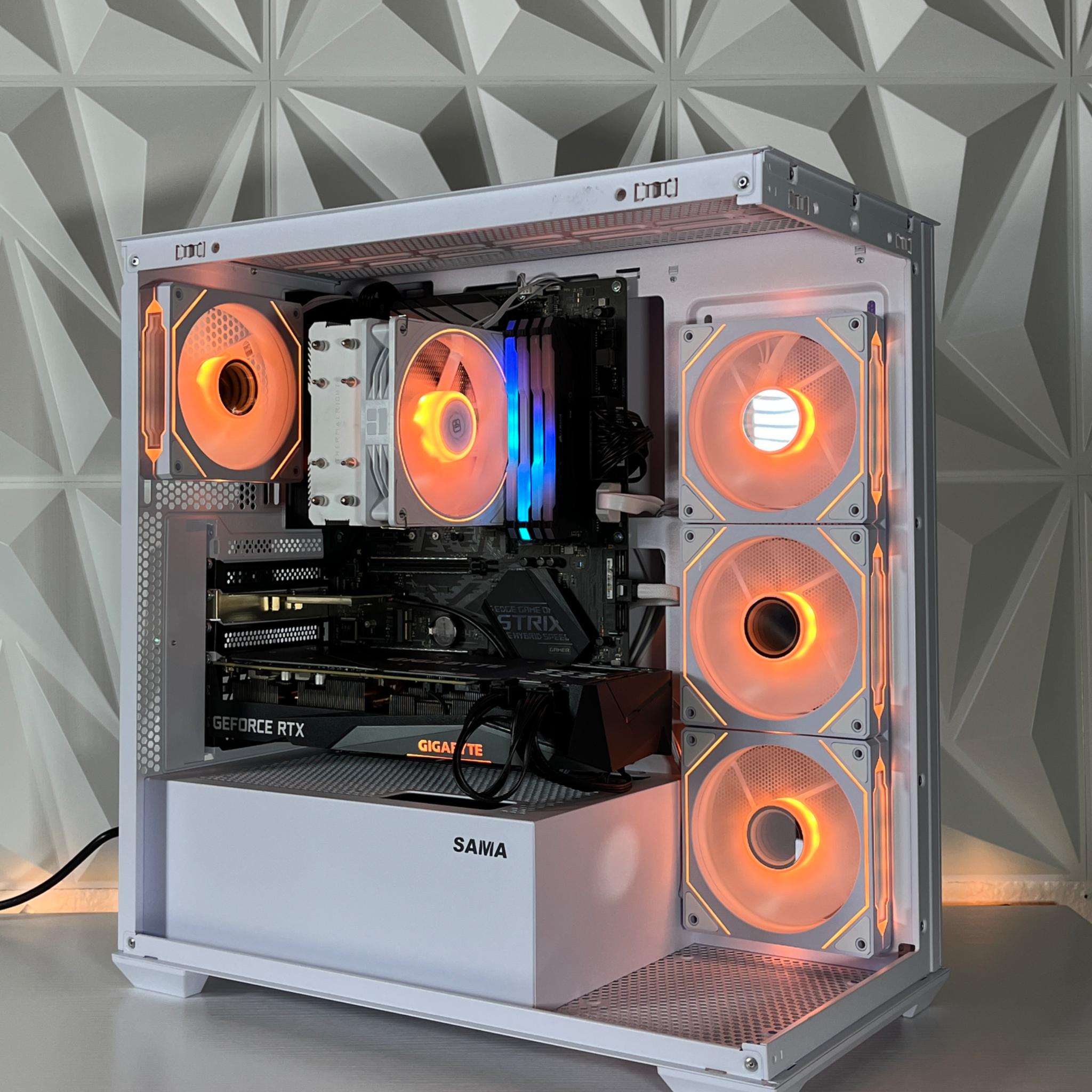 RTX 3070 OC, Ryzen 7 3700X, 32GB RAM | White RGB Gaming Computer